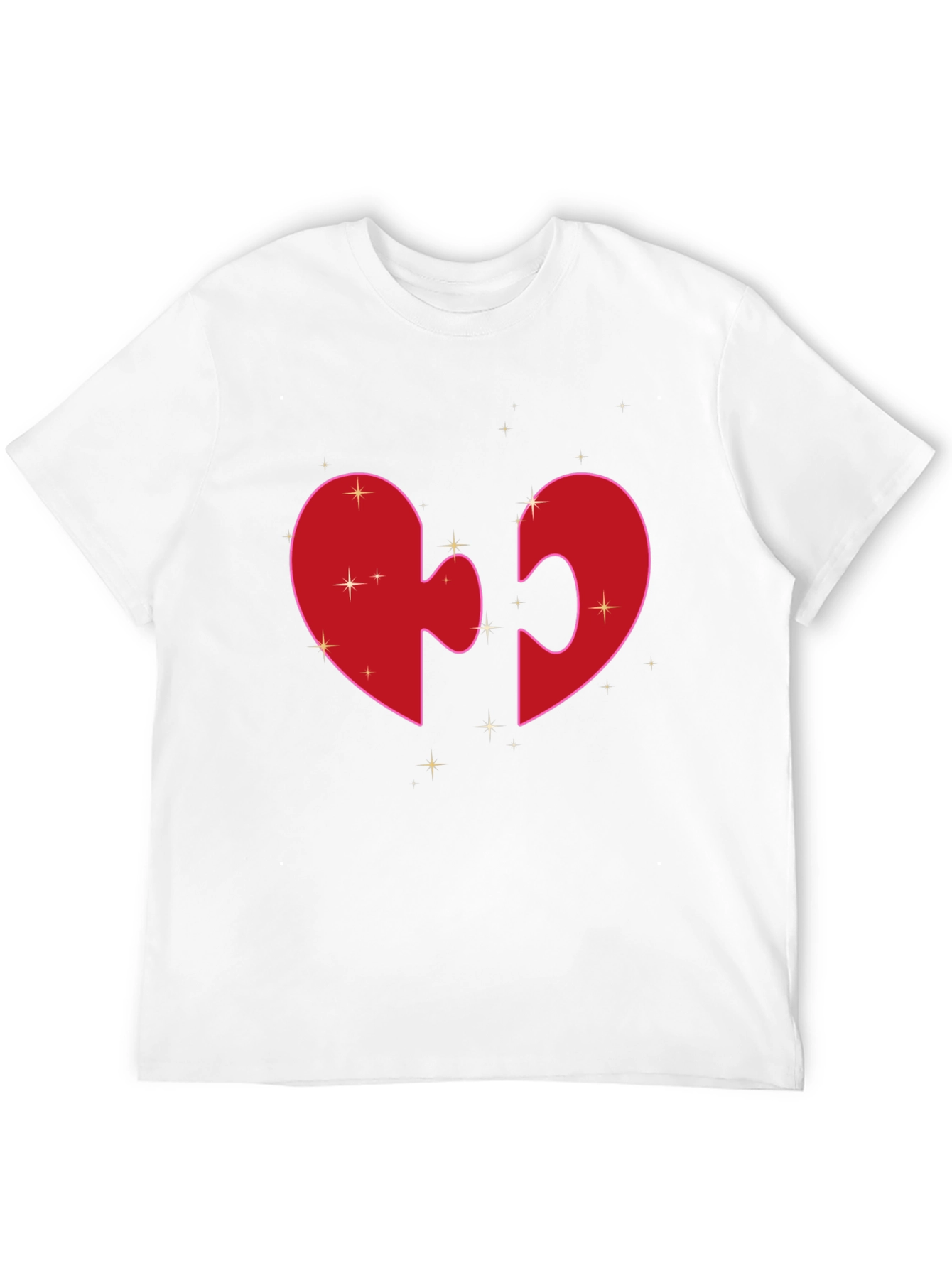 Heart Puzzle Piece Graphic Tee - Black