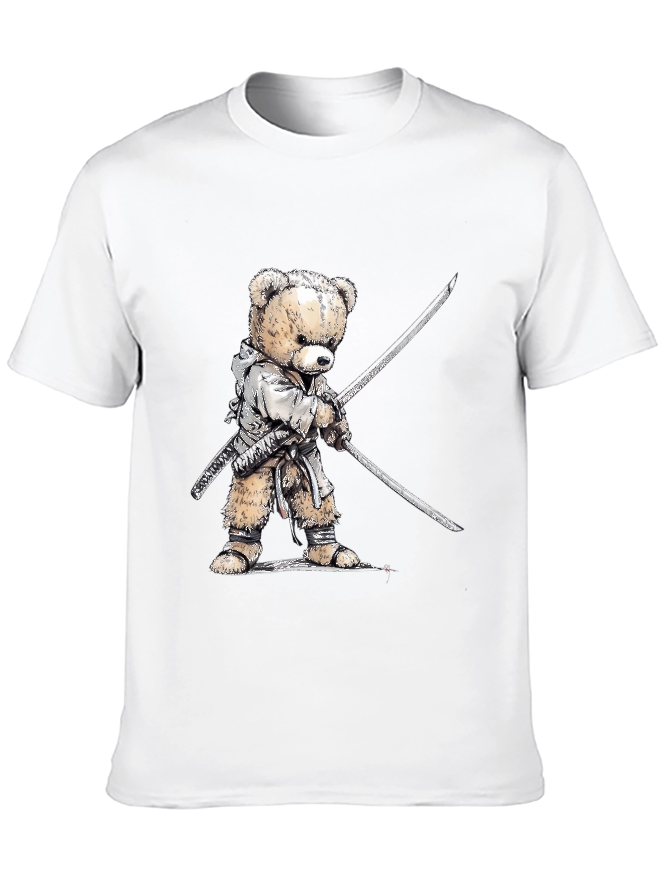 Samurai Teddy Bear T-Shirt - Black Graphic Tee
