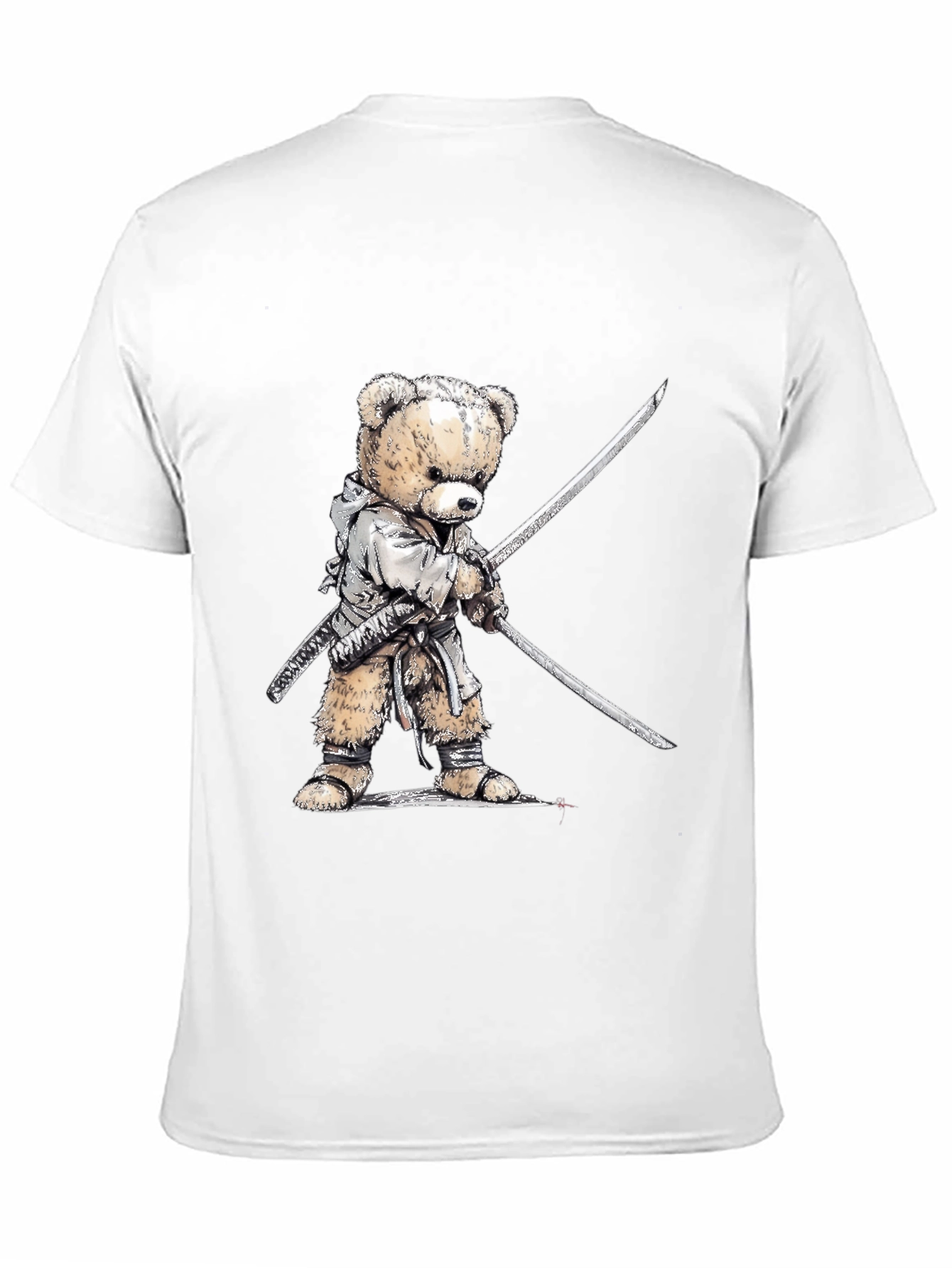 Samurai Teddy Bear T-Shirt - Black Graphic Tee