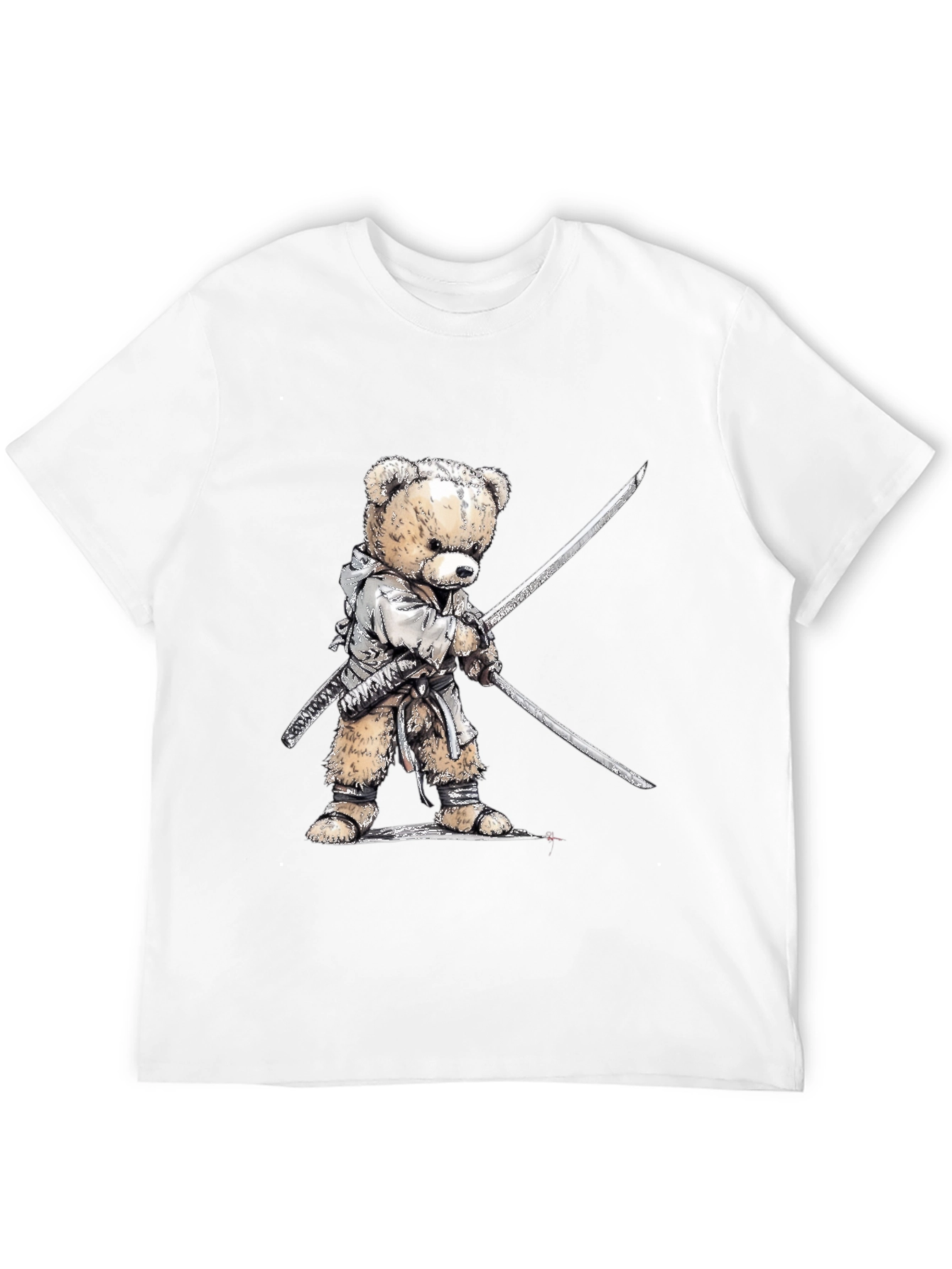 Samurai Teddy Bear T-Shirt - Black Graphic Tee