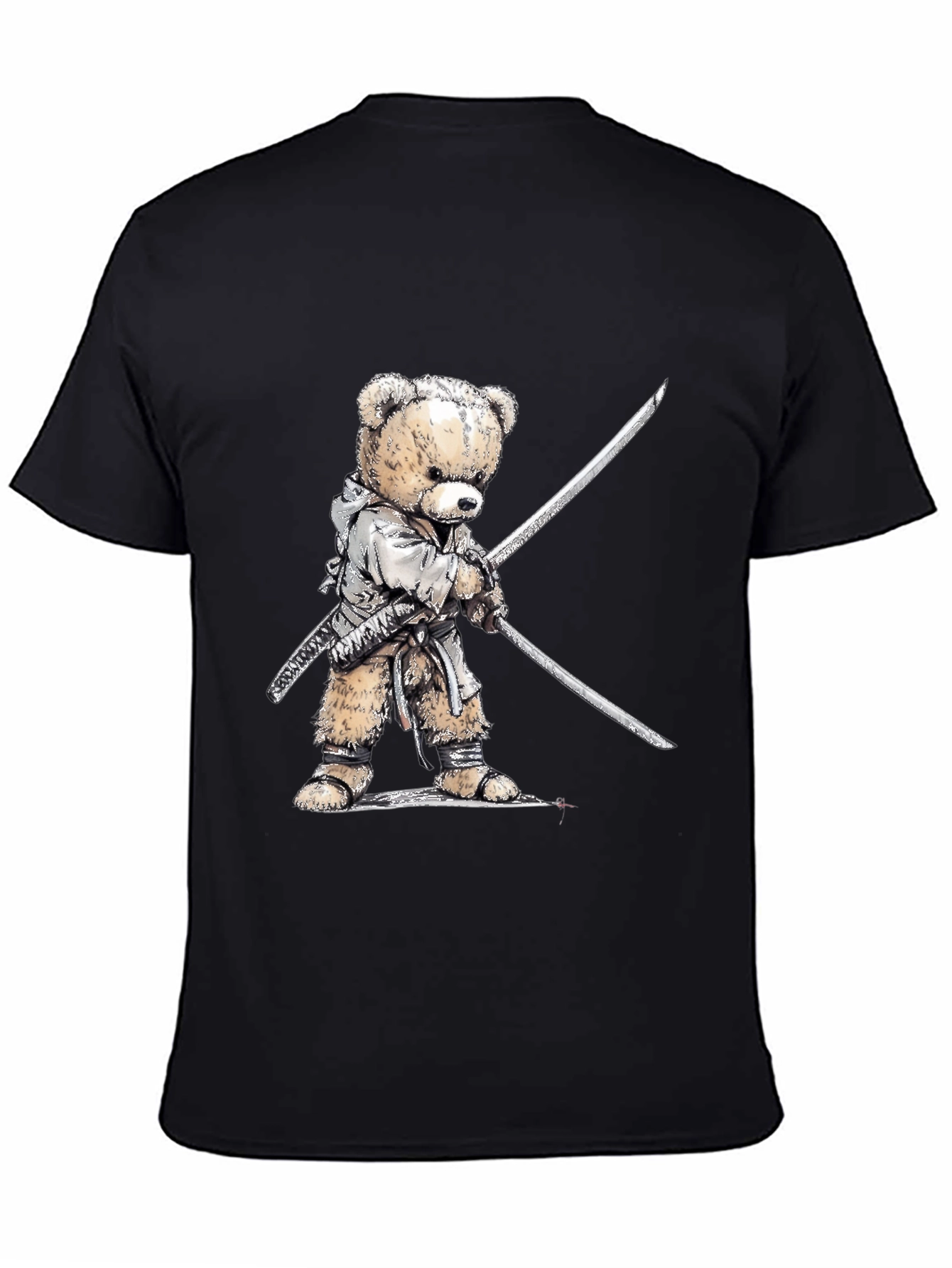 Samurai Teddy Bear T-Shirt - Black Graphic Tee