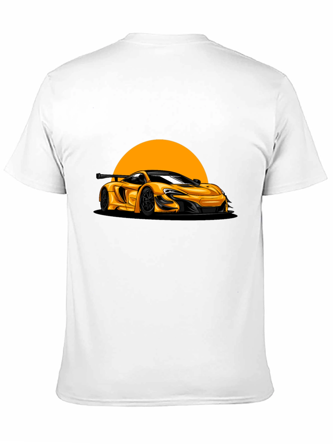 Yellow Car Graphic Black T-Shirt