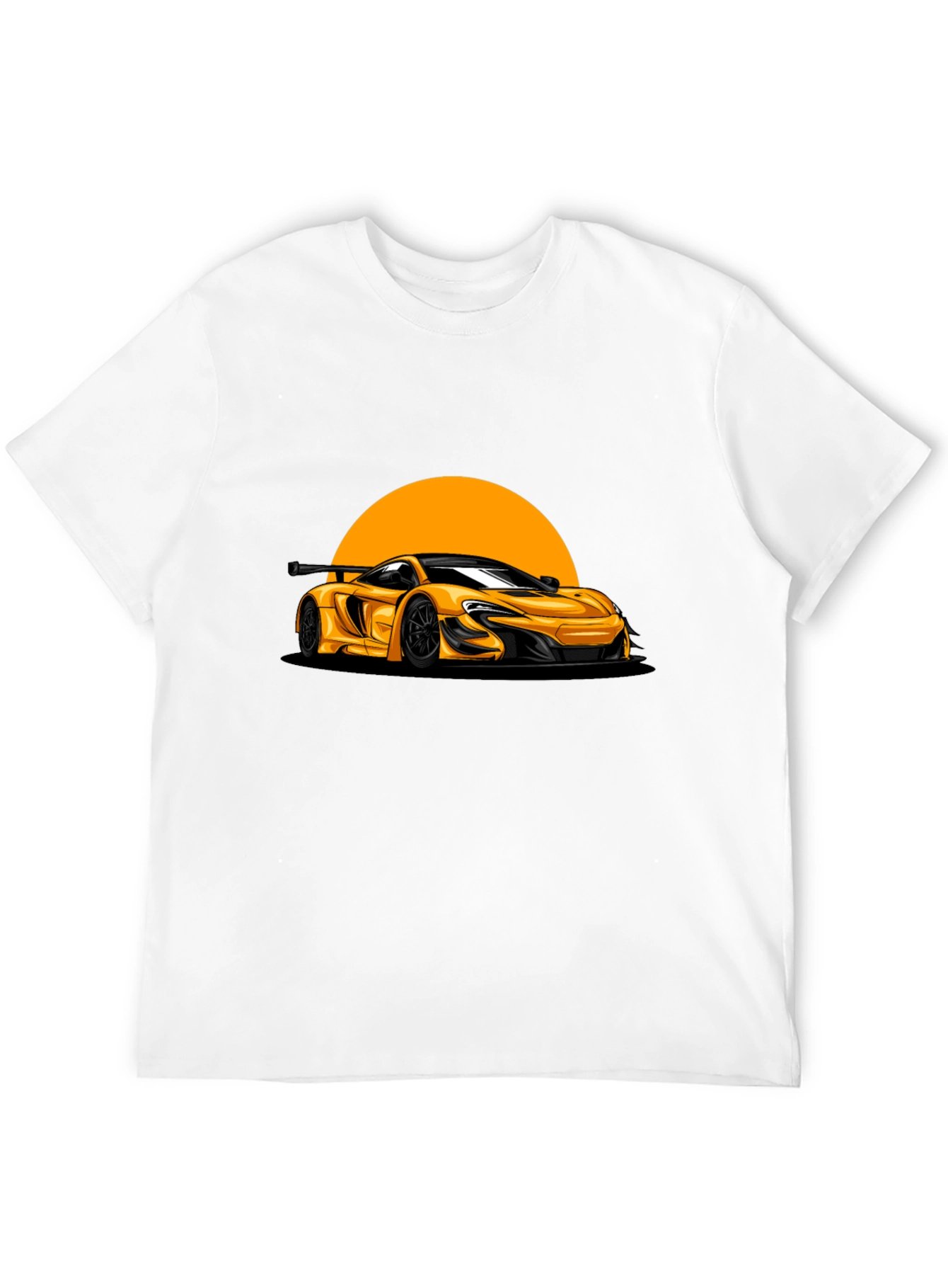 Yellow Car Graphic Black T-Shirt