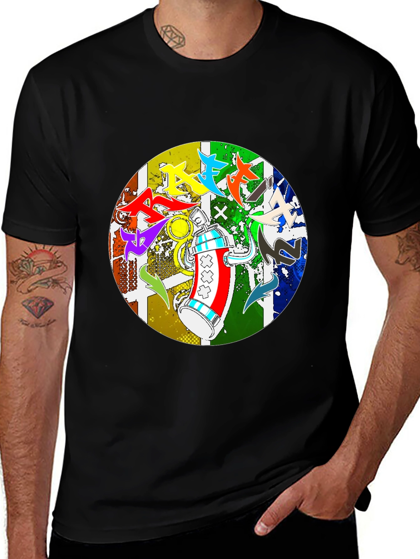 Urban Art Tee: Graffiti Spray Can Design