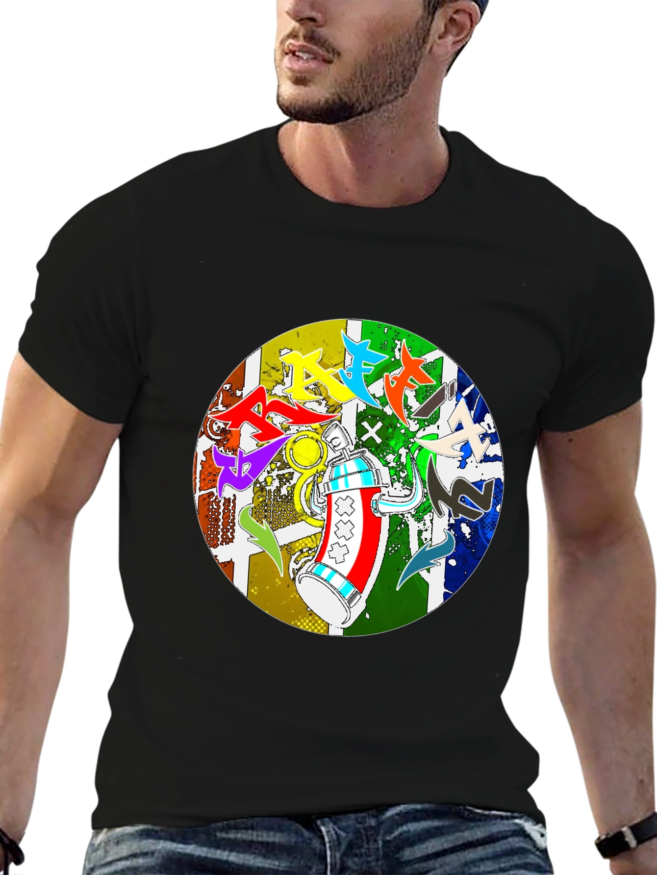 Urban Art Tee: Graffiti Spray Can Design