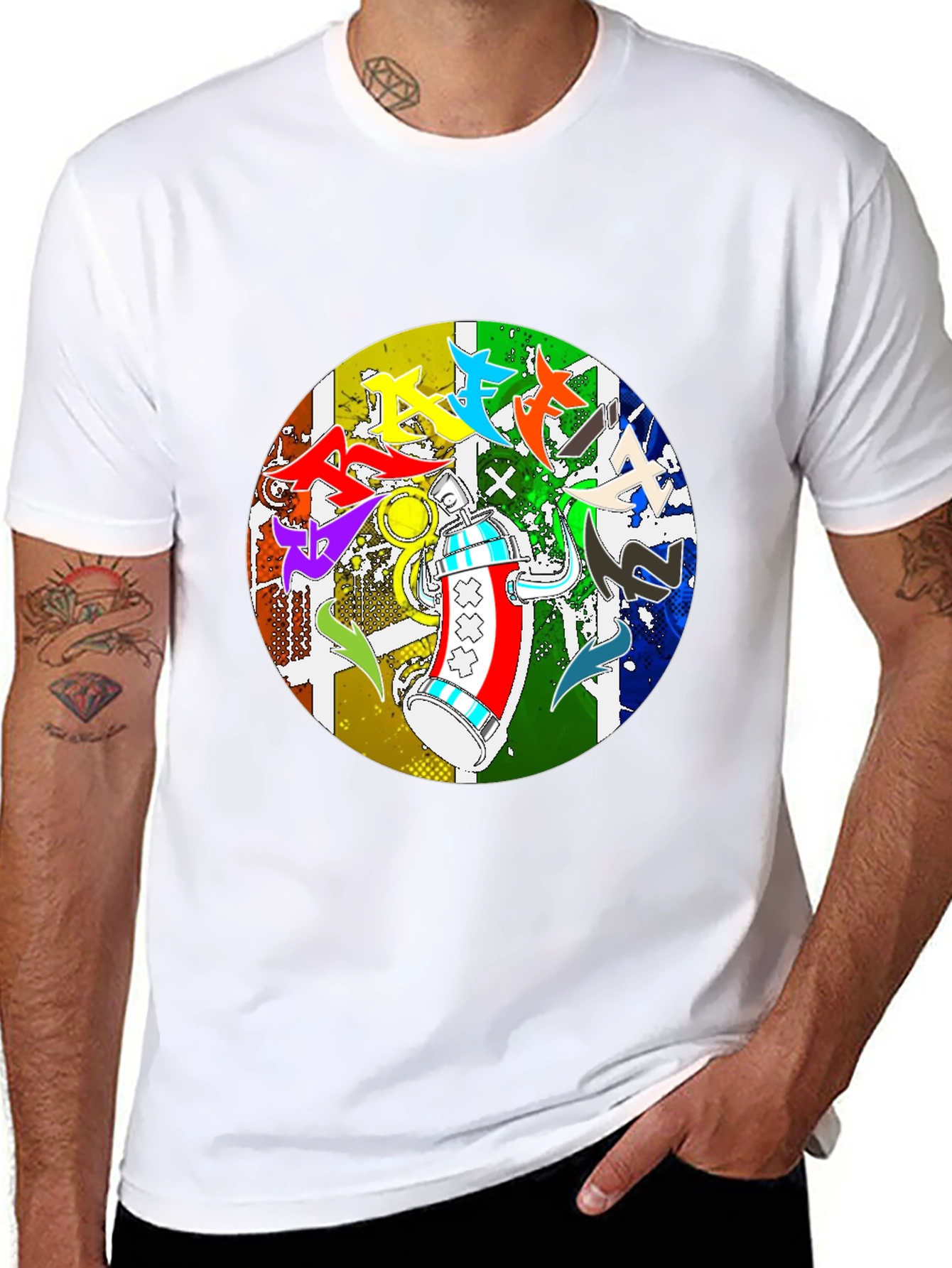 Urban Art Tee: Graffiti Spray Can Design