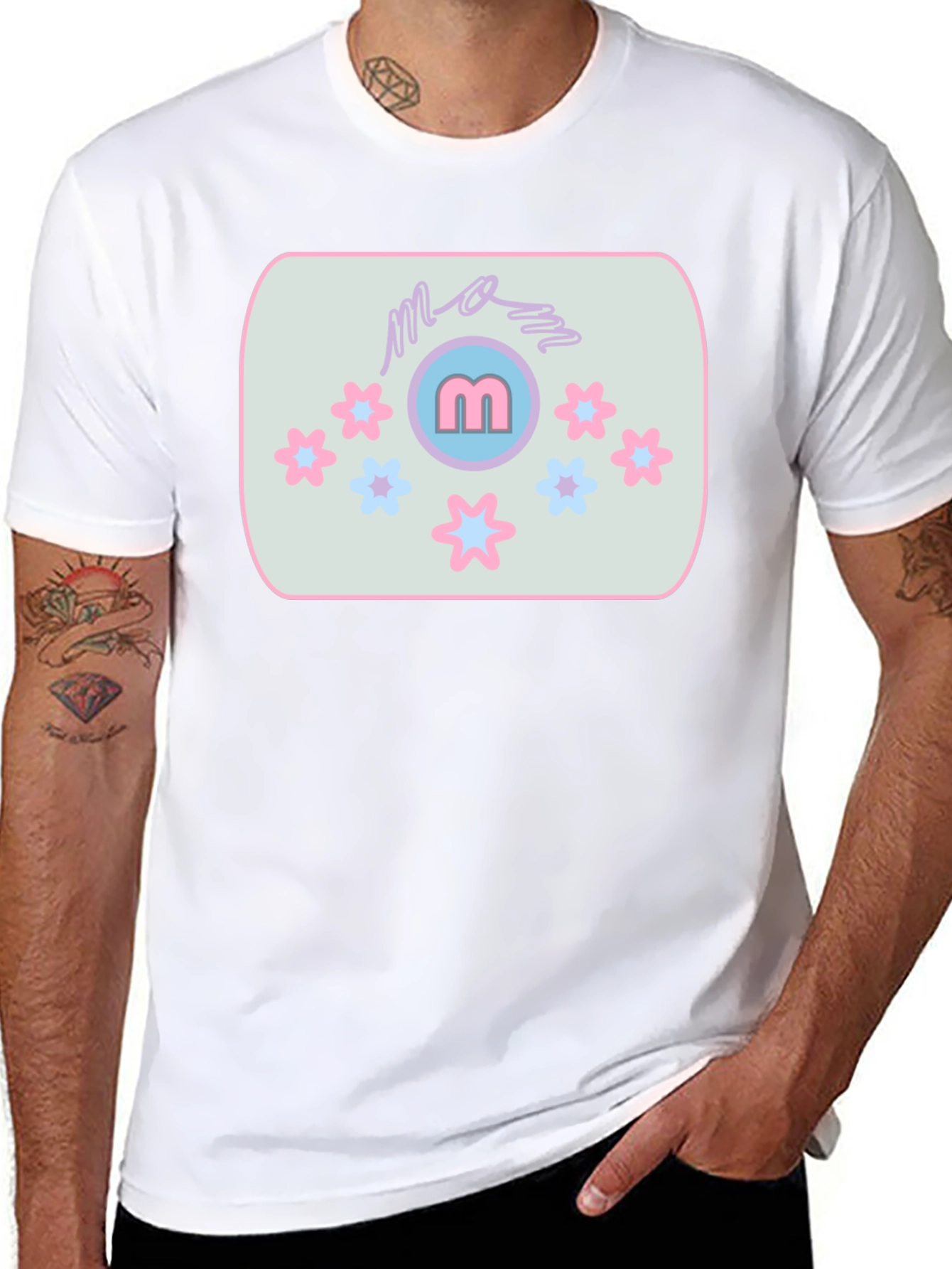 Mom Tee with Flower Accent