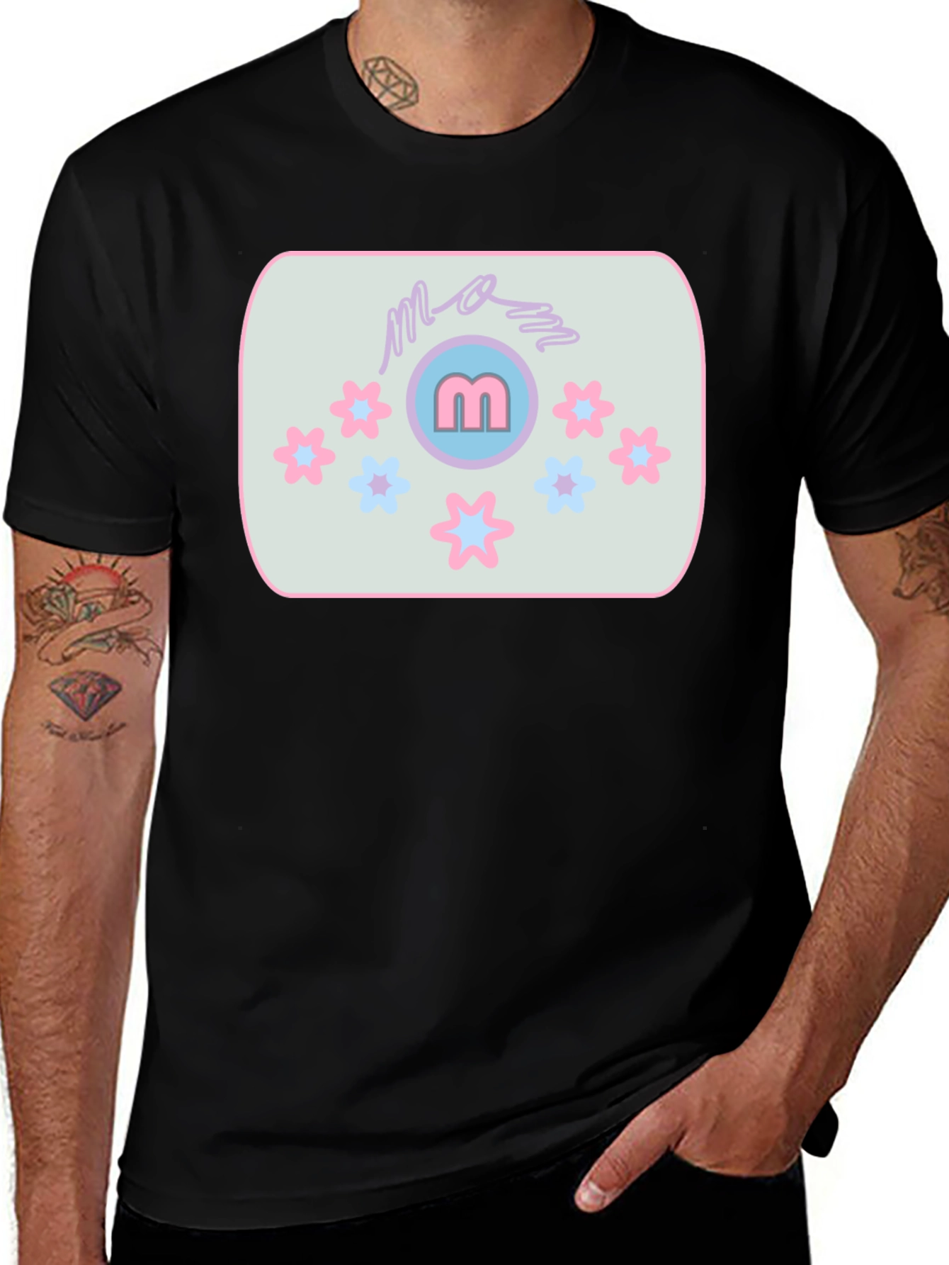 Mom Tee with Flower Accent