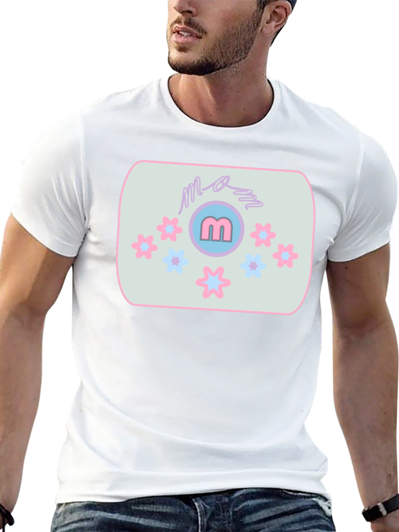 Mom Tee with Flower Accent