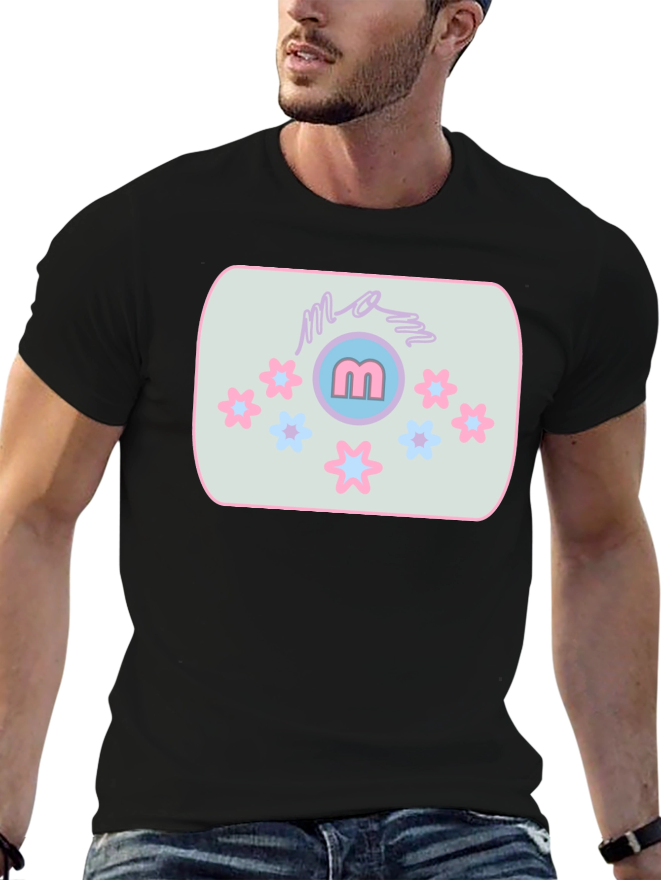 Mom Tee with Flower Accent