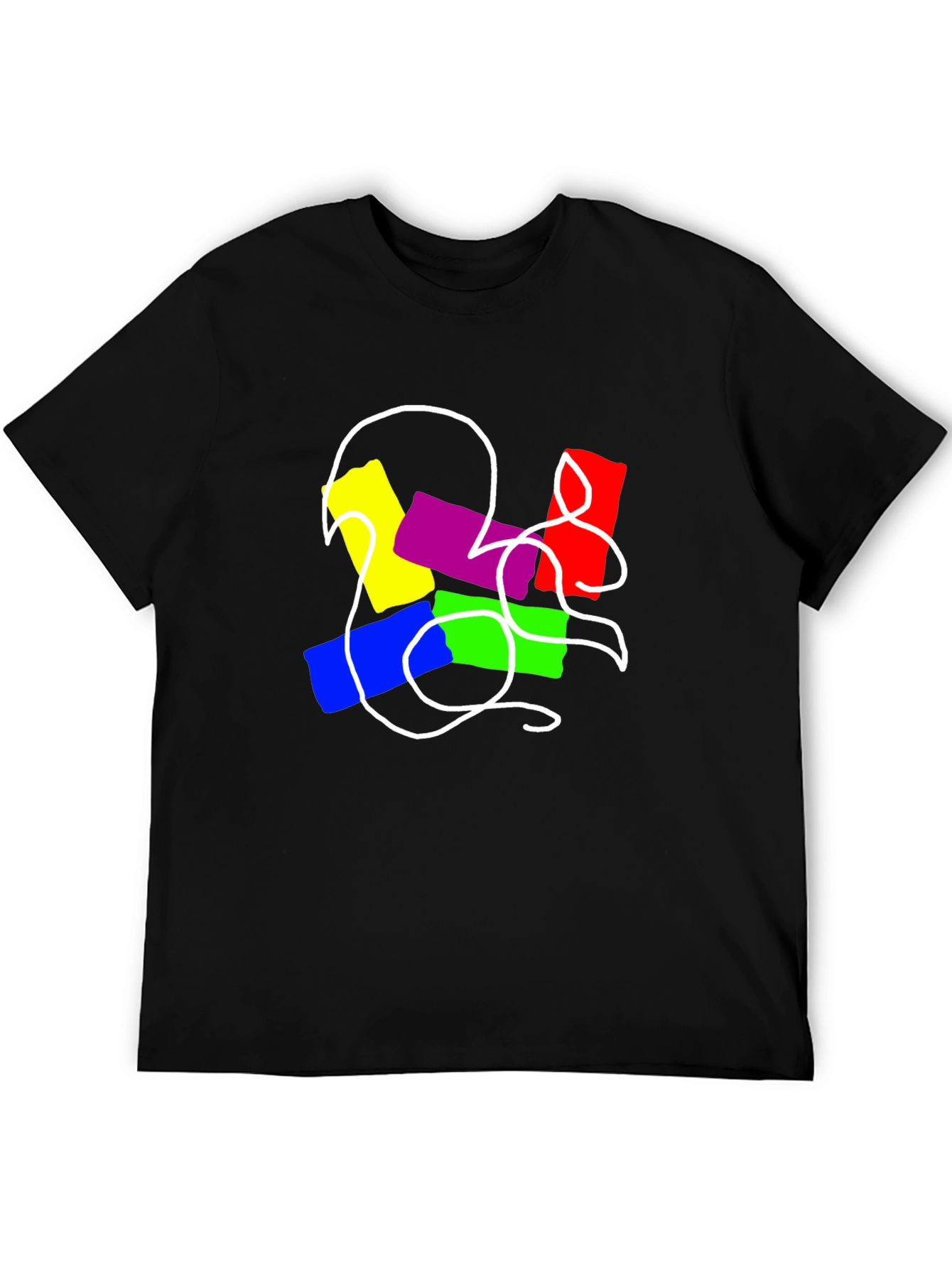 Abstract Graphic Mens Black T-Shirt