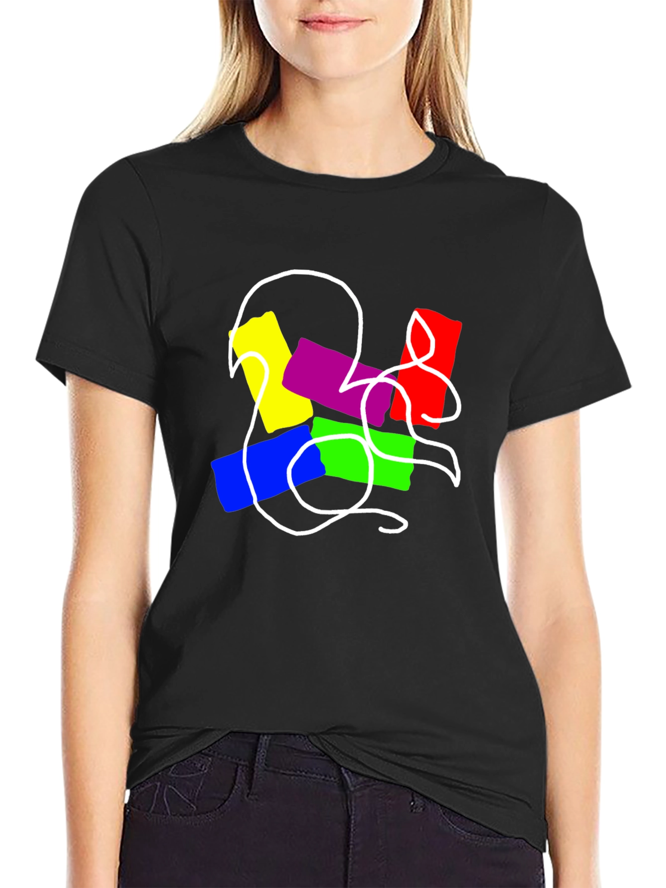 Abstract Graphic Mens Black T-Shirt