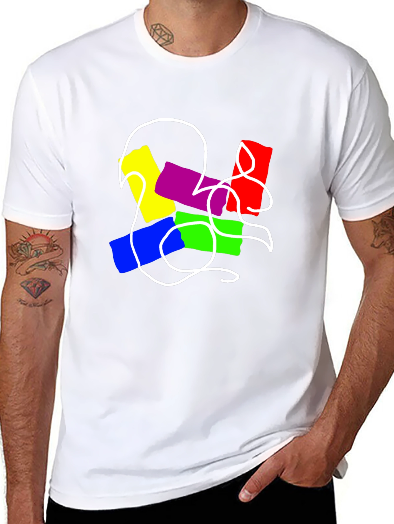 Abstract Graphic Mens Black T-Shirt