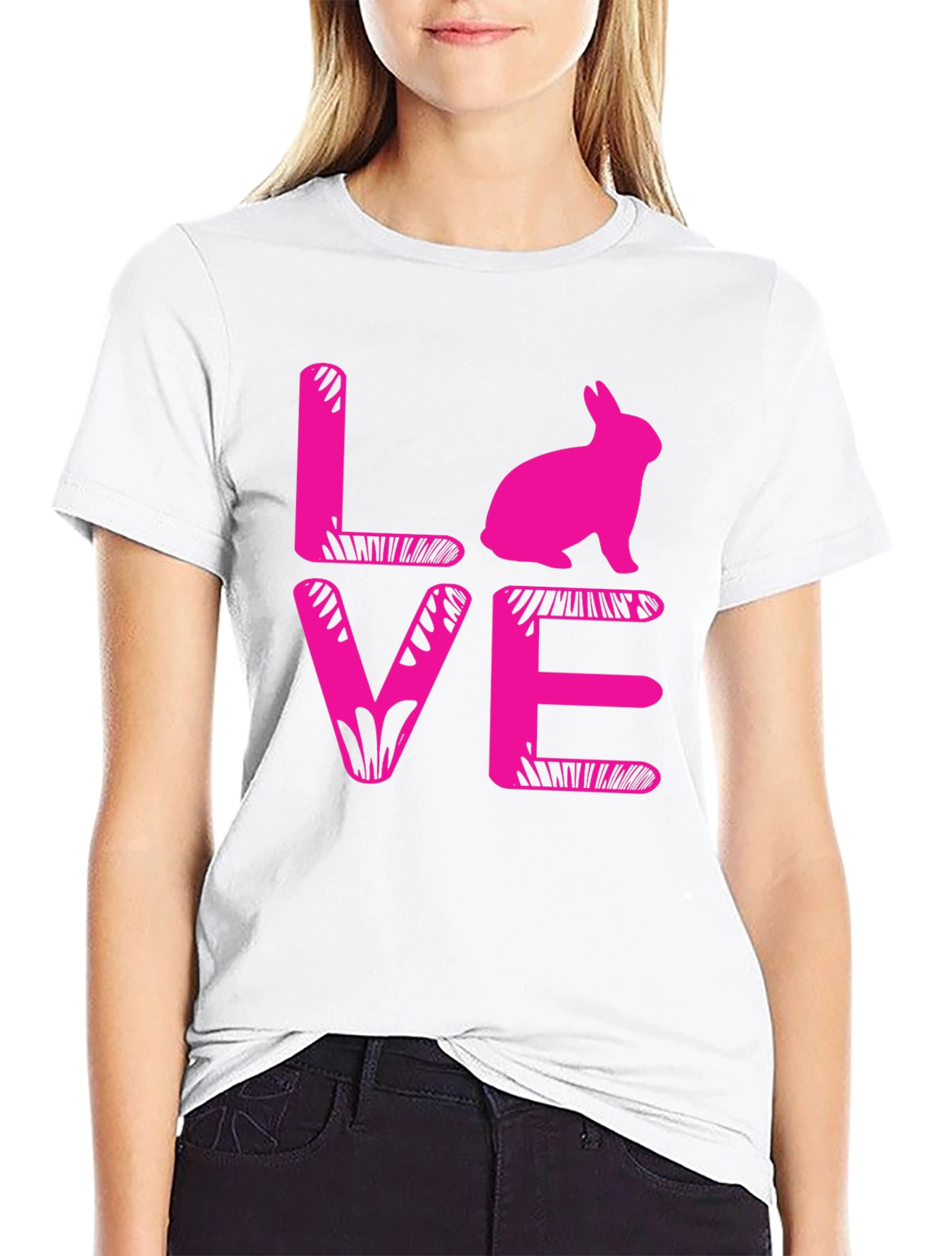 Bunny Love T-Shirt - Pink Graphic Tee