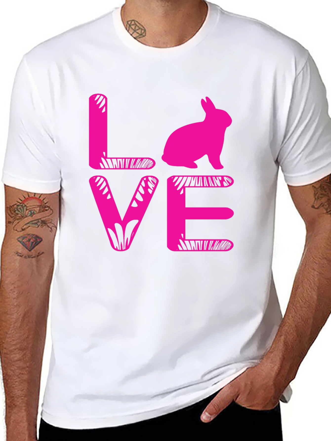 Bunny Love T-Shirt - Pink Graphic Tee