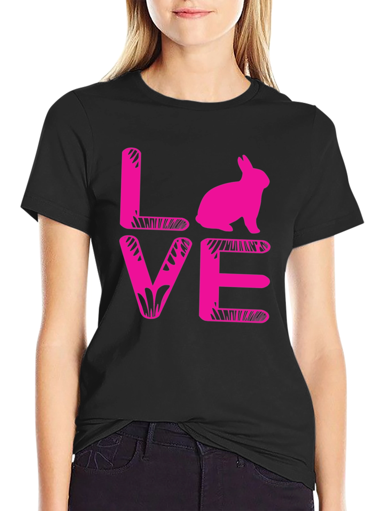 Bunny Love T-Shirt - Pink Graphic Tee