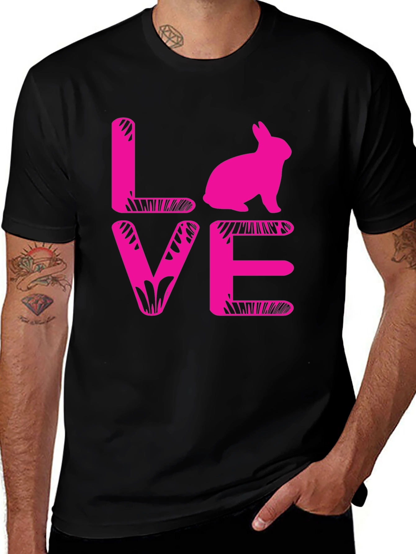 Bunny Love T-Shirt - Pink Graphic Tee