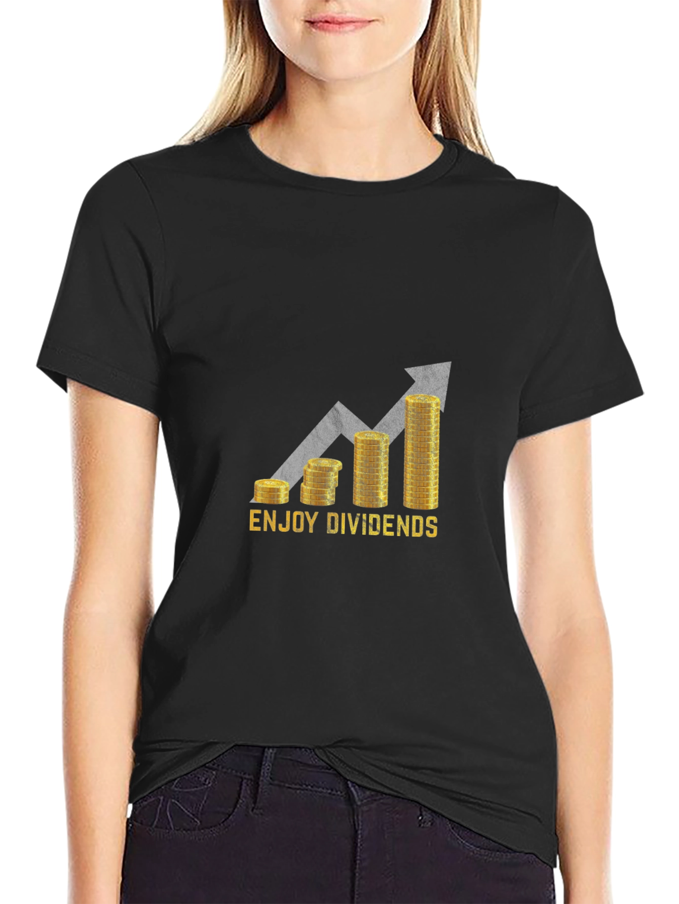 Enjoy Dividends Black Graphic Tee