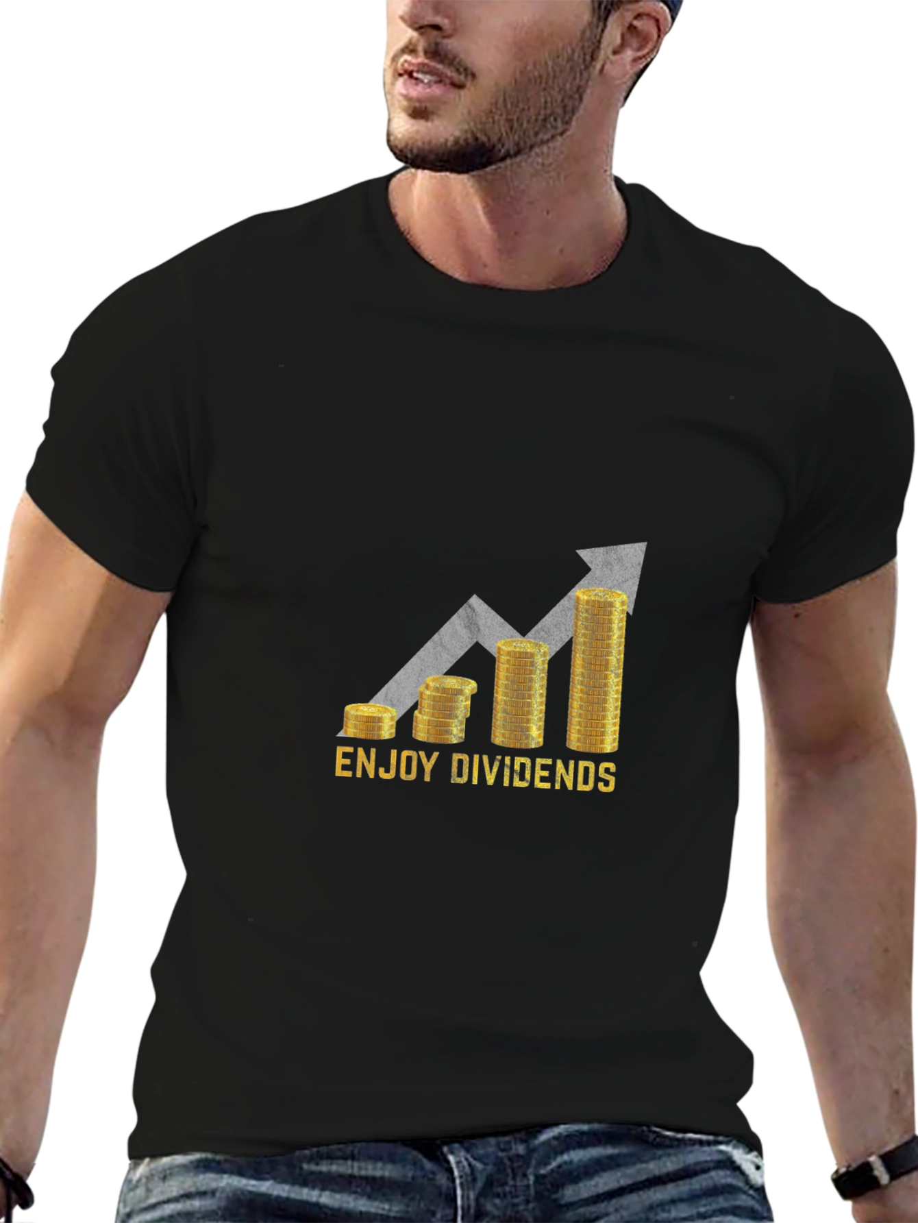 Enjoy Dividends Black Graphic Tee