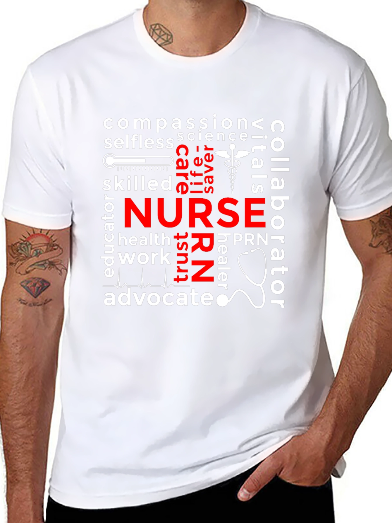 Nurse Word Collage Graphic Tee