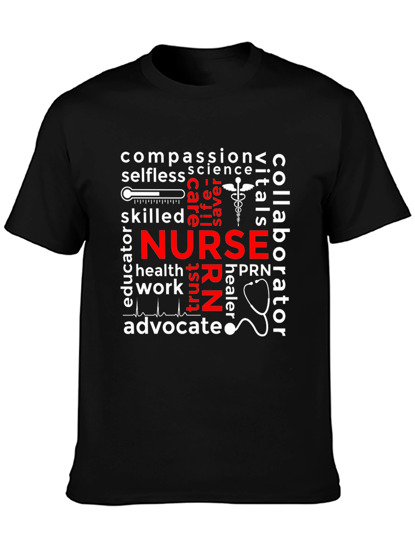 Nurse Word Collage Graphic Tee