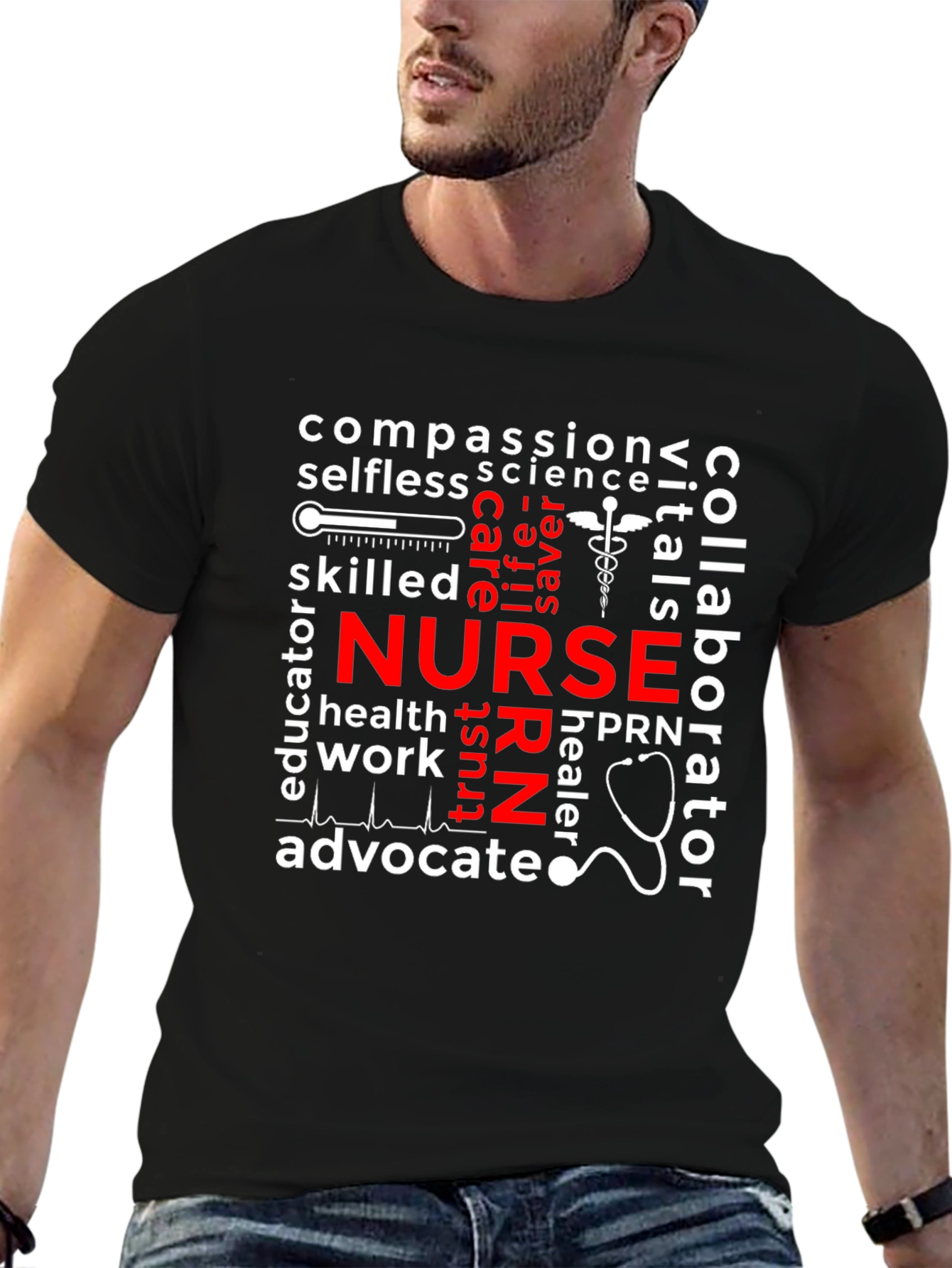 Nurse Word Collage Graphic Tee