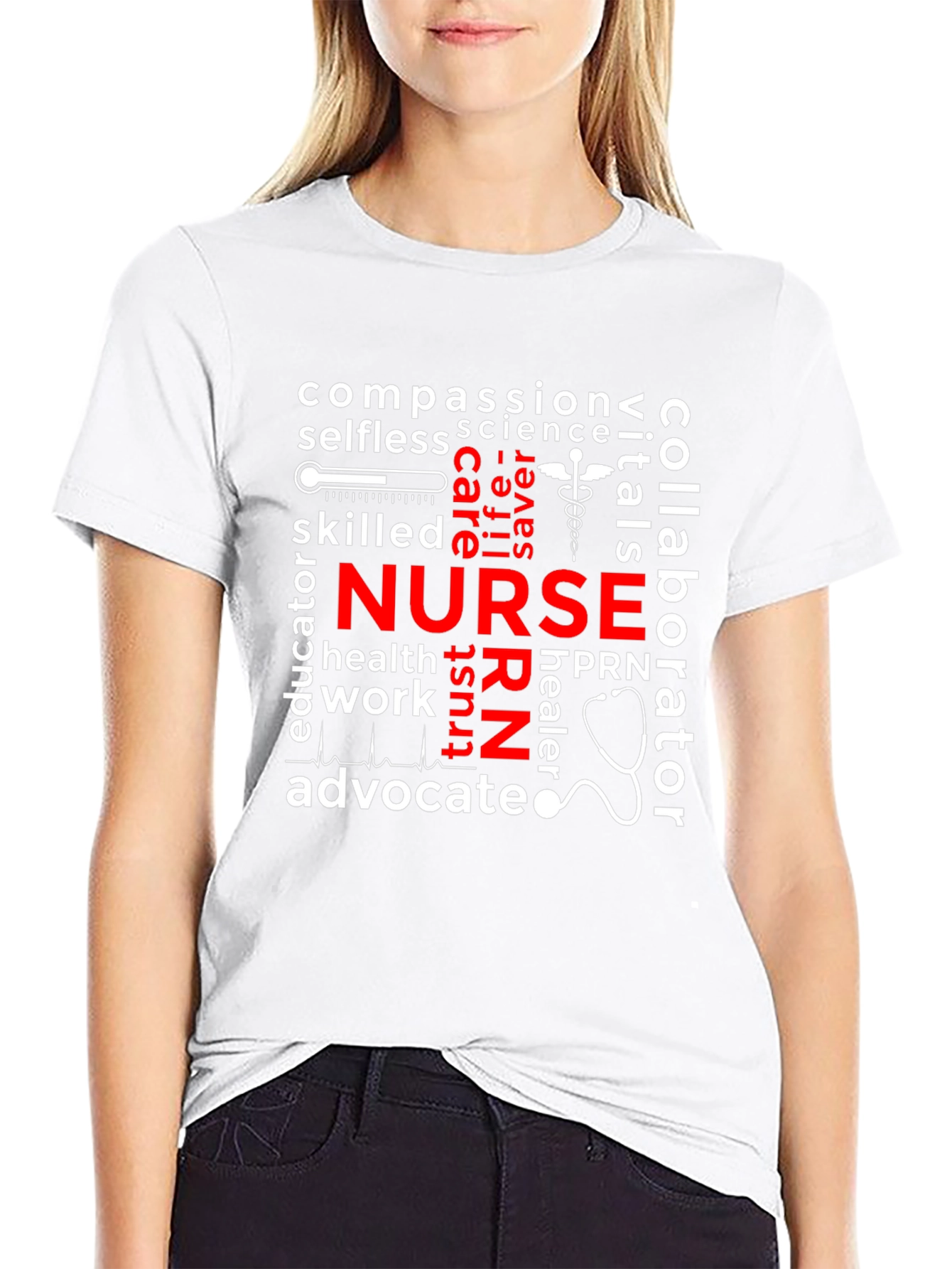Nurse Word Collage Graphic Tee