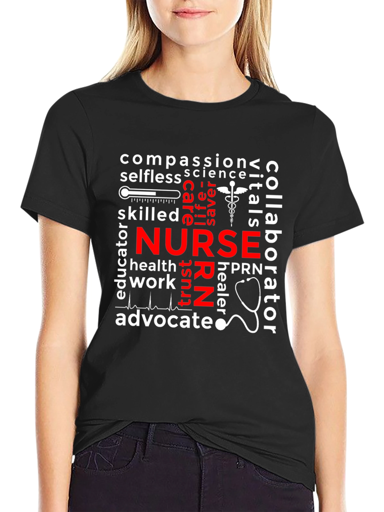 Nurse Word Collage Graphic Tee