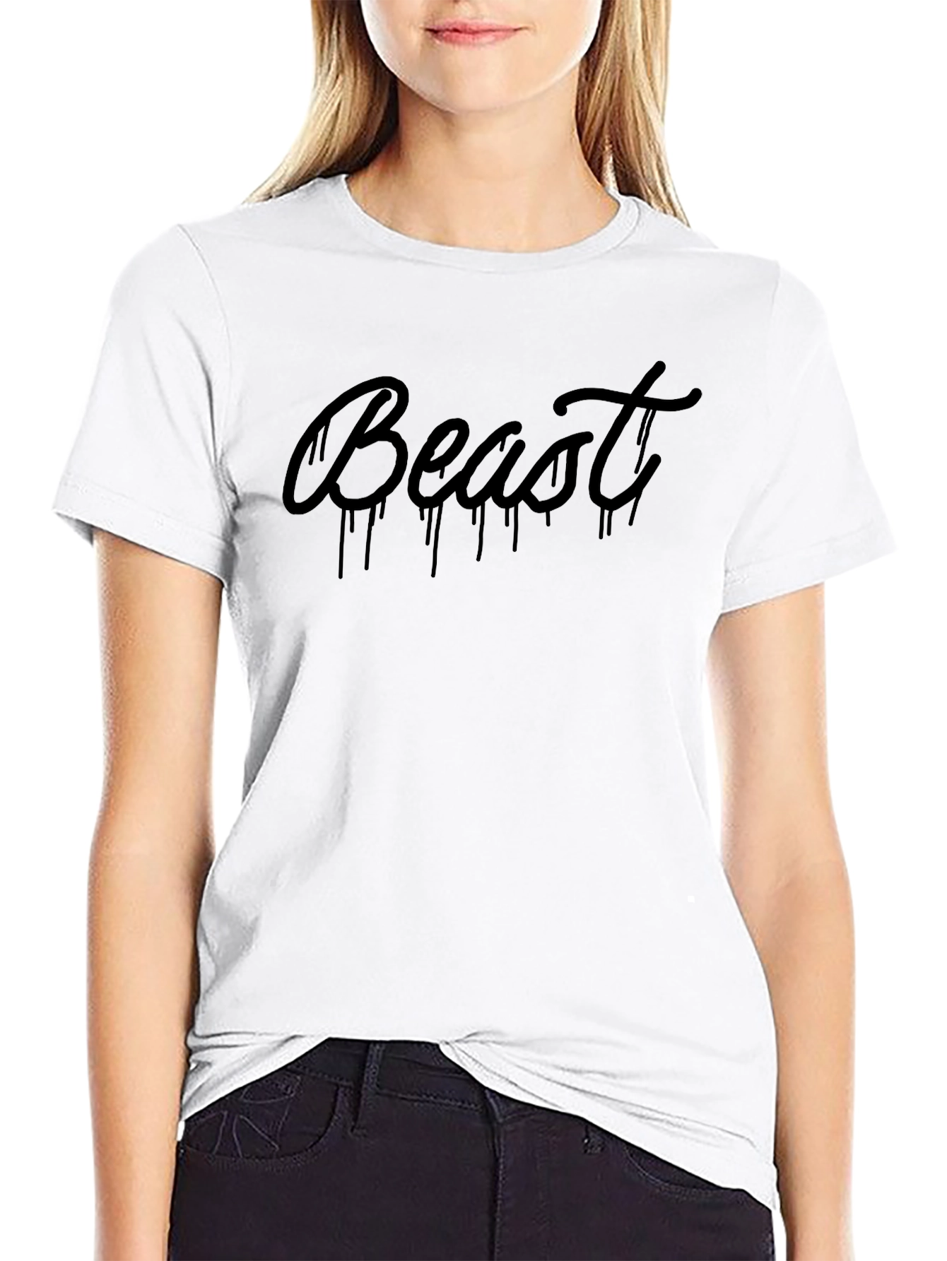 Mens Black Beast Graphic Tee - Stylish & Edgy