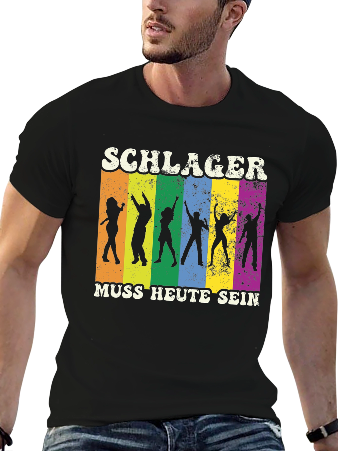 Schlager Muss Heute Sein Black Graphic T-Shirt