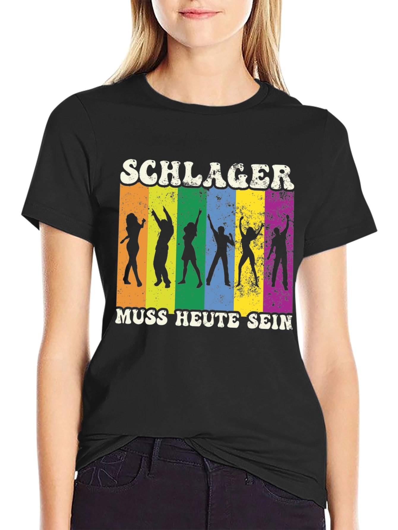 Schlager Muss Heute Sein Black Graphic T-Shirt