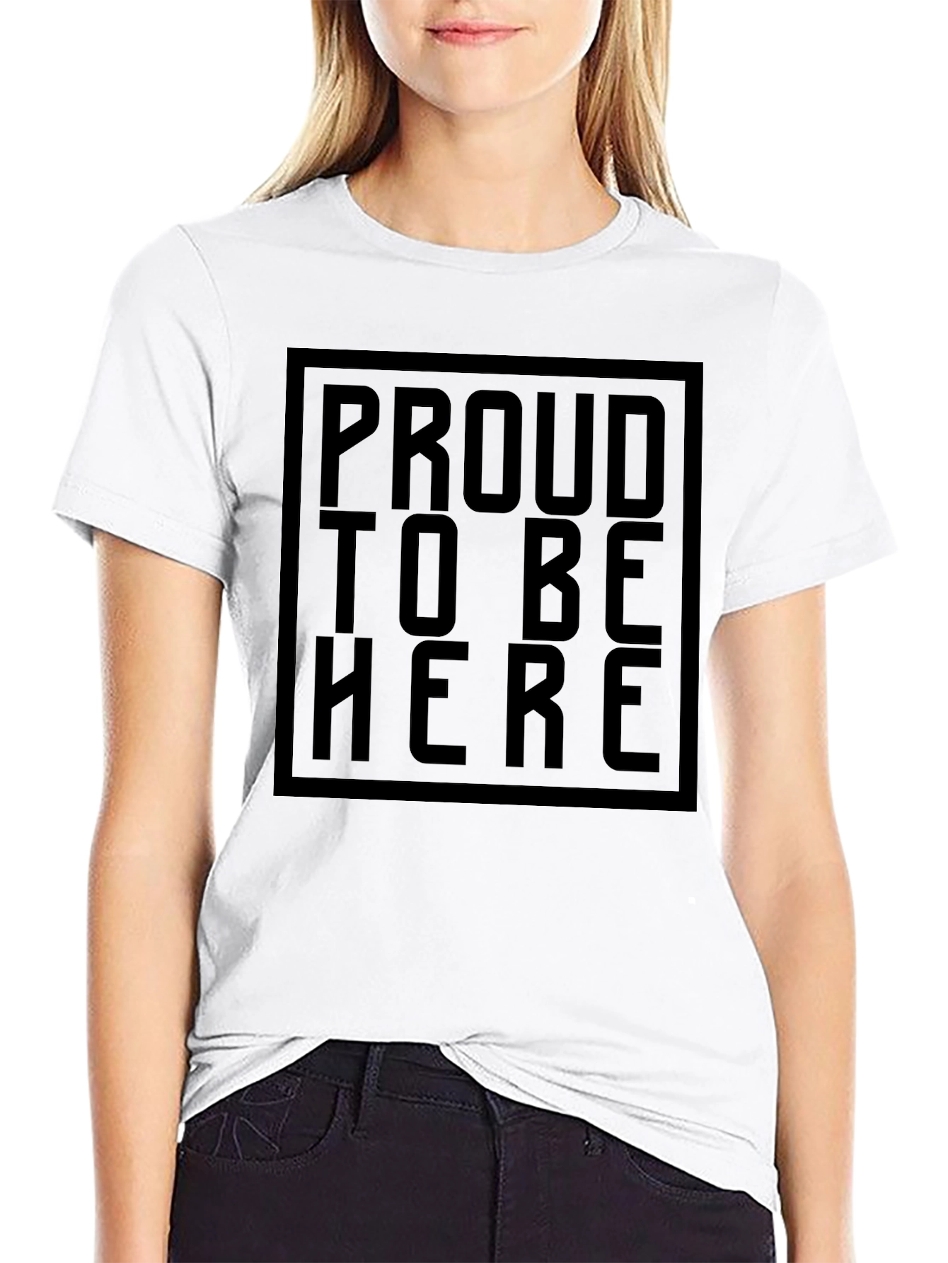 Proud To Be Here Black Graphic Tee