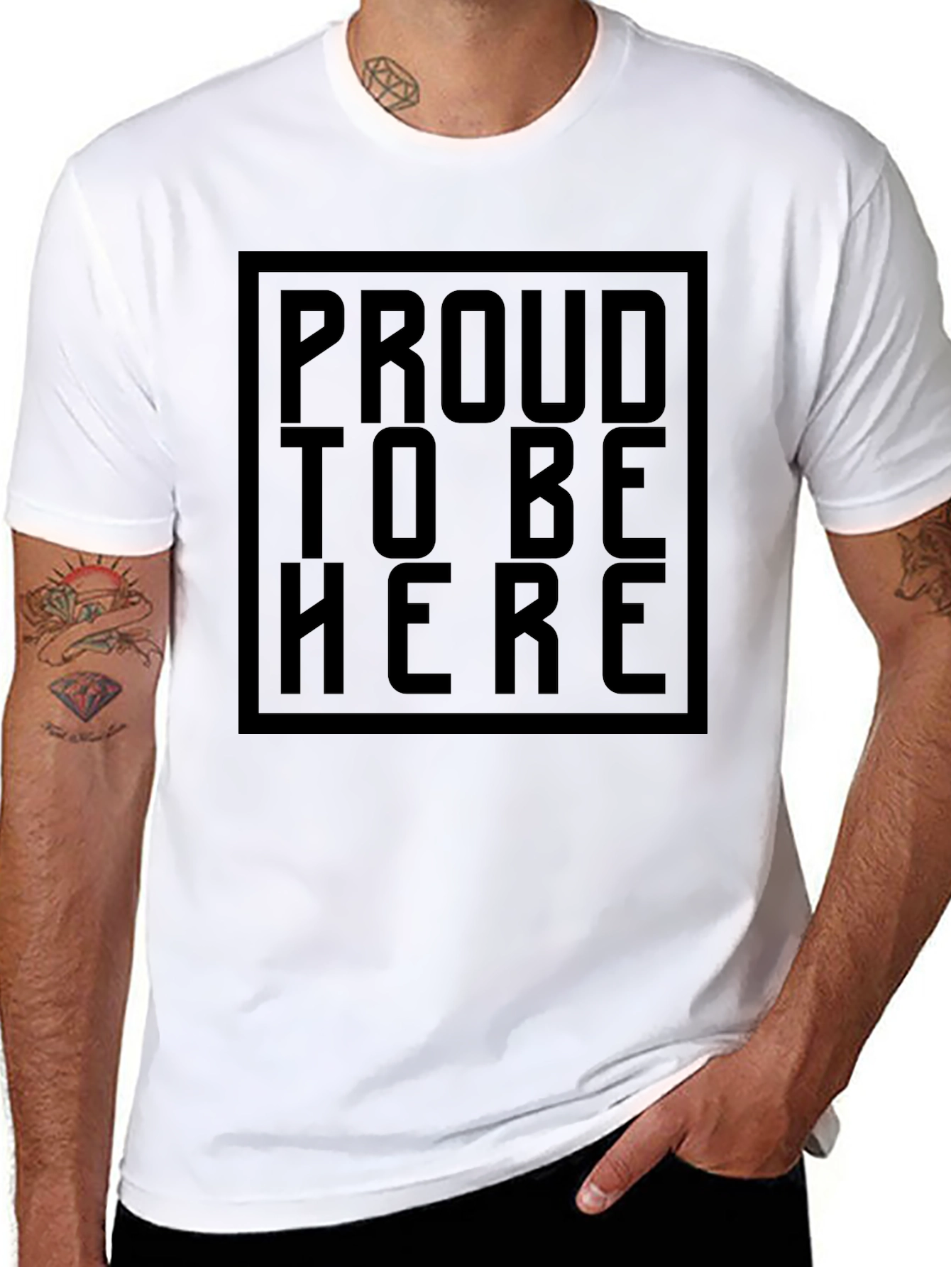 Proud To Be Here Black Graphic Tee