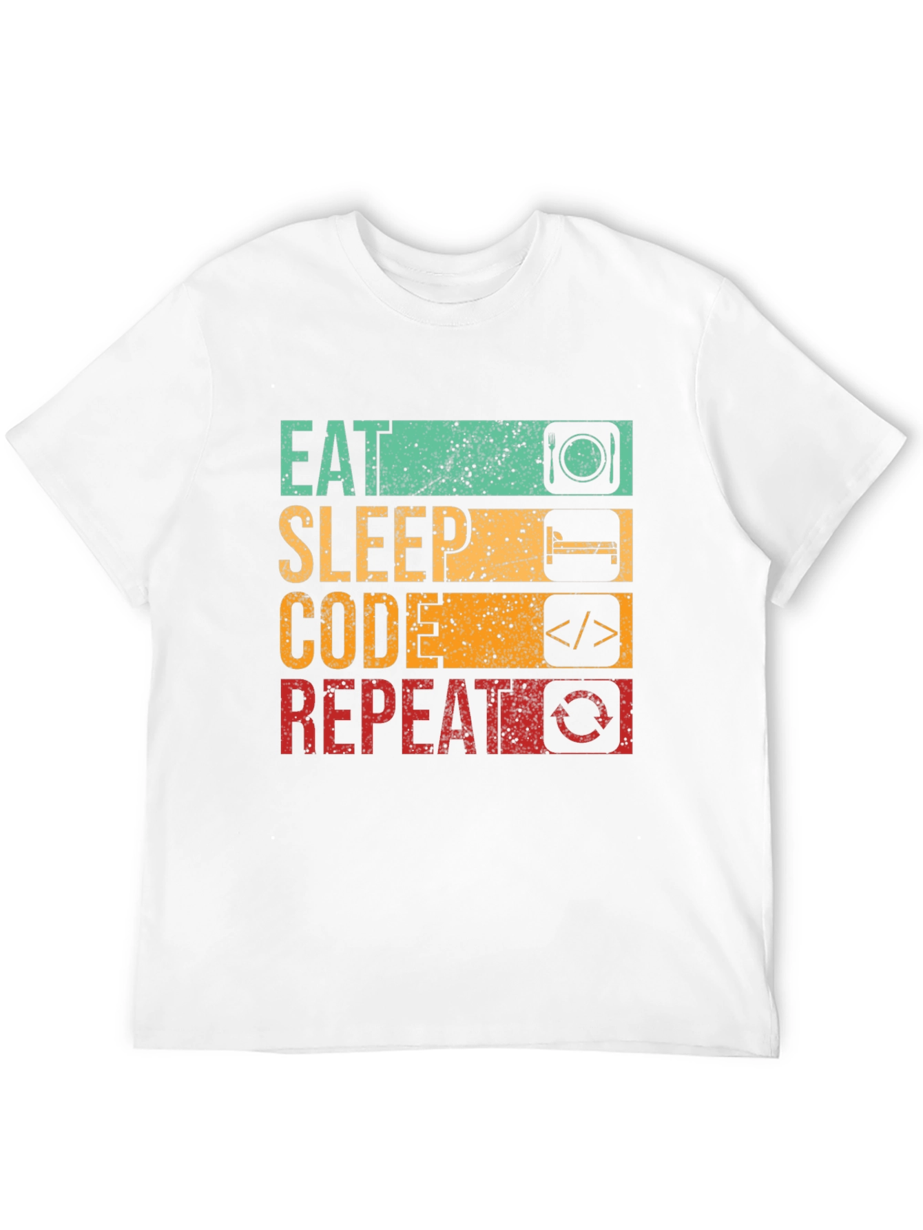 Eat Sleep Code Repeat Graphic Tee - Black