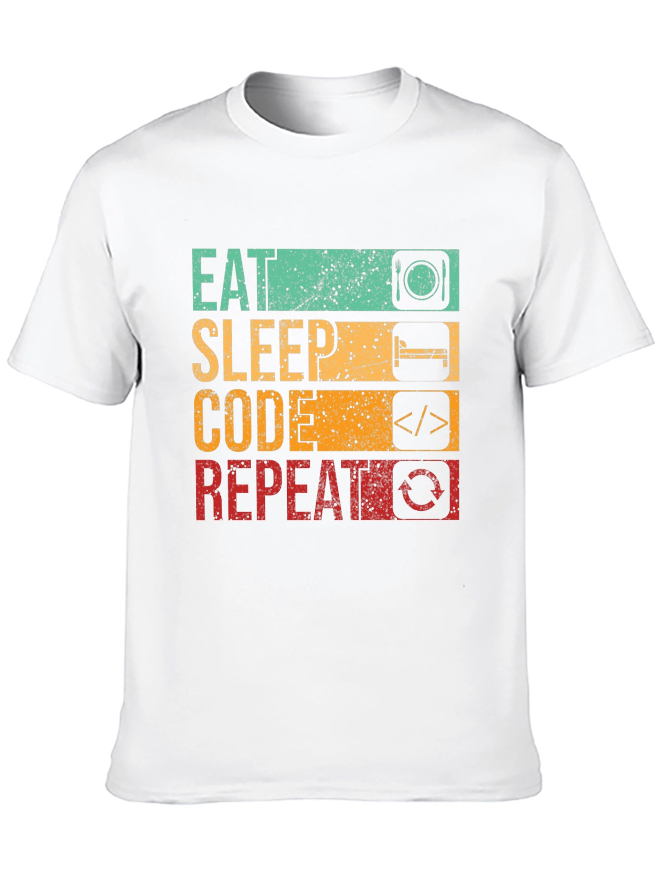 Eat Sleep Code Repeat Graphic Tee - Black