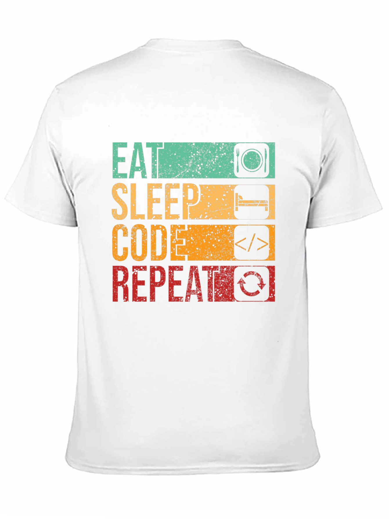 Eat Sleep Code Repeat Graphic Tee - Black