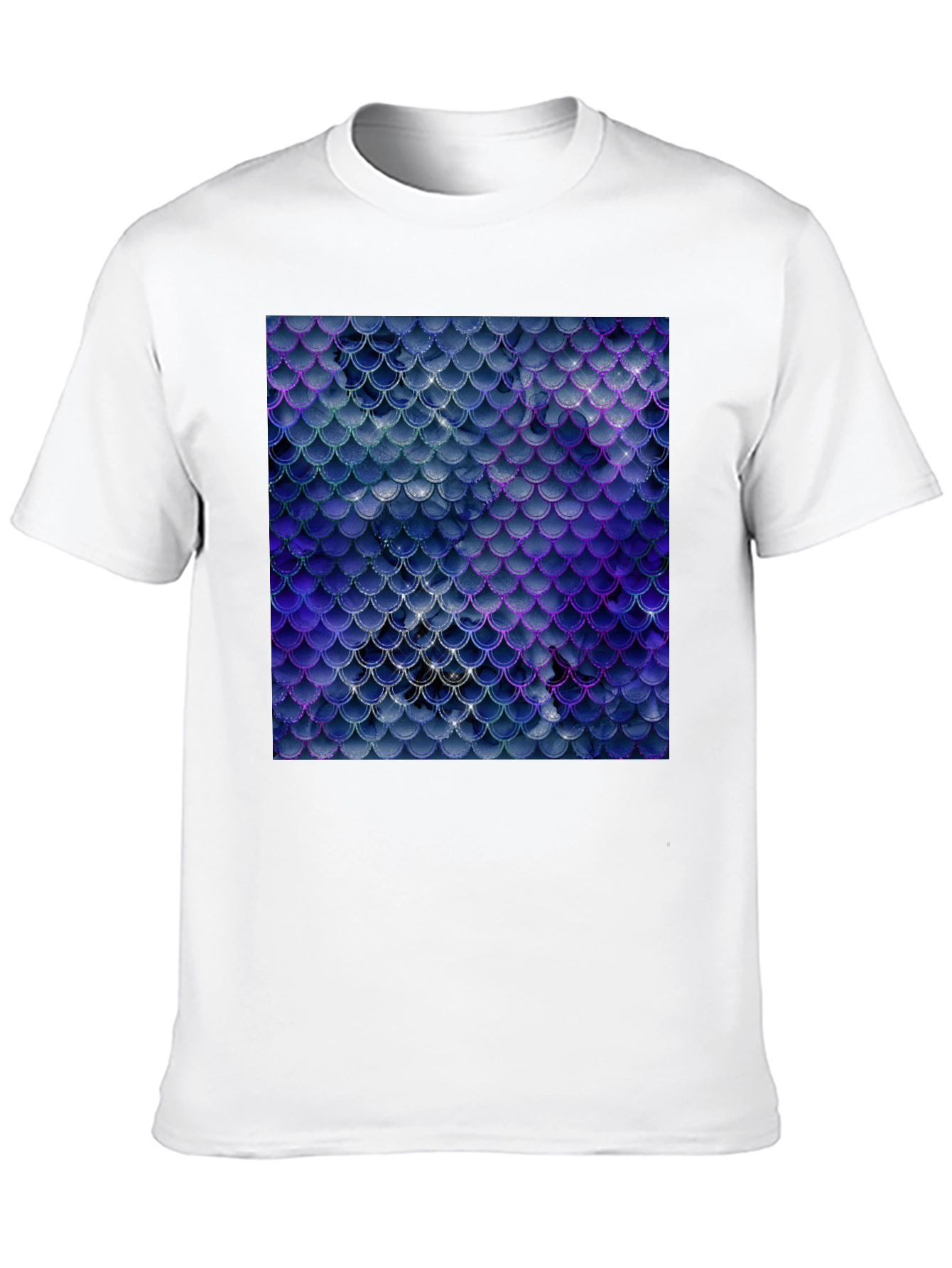 Scales Pattern Tee - Sleek Black Graphic T-Shirt
