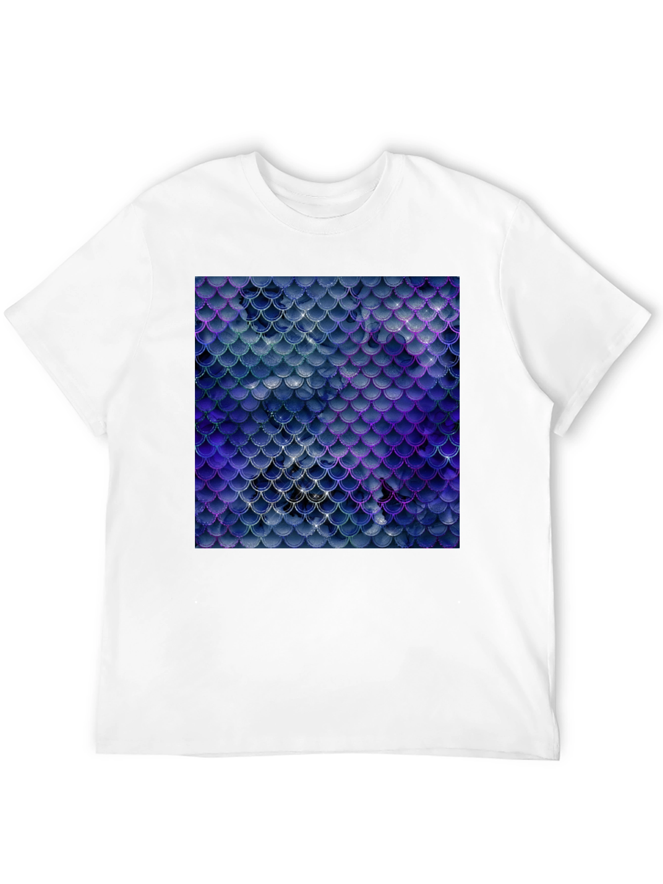 Scales Pattern Tee - Sleek Black Graphic T-Shirt