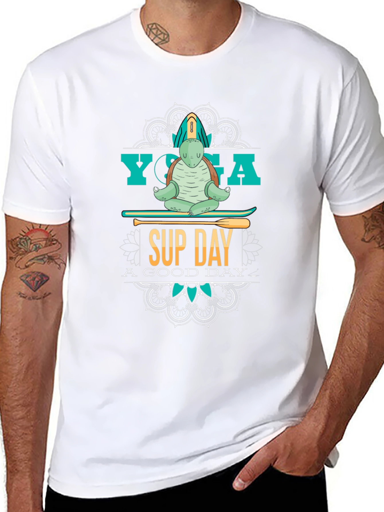 Yoga Sup Day Turtle T-Shirt - Relax and Enjoy!