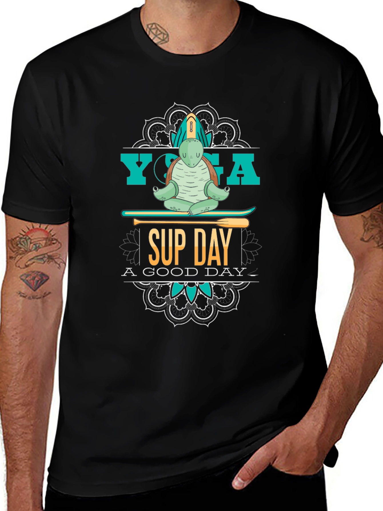 Yoga Sup Day Turtle T-Shirt - Relax and Enjoy!