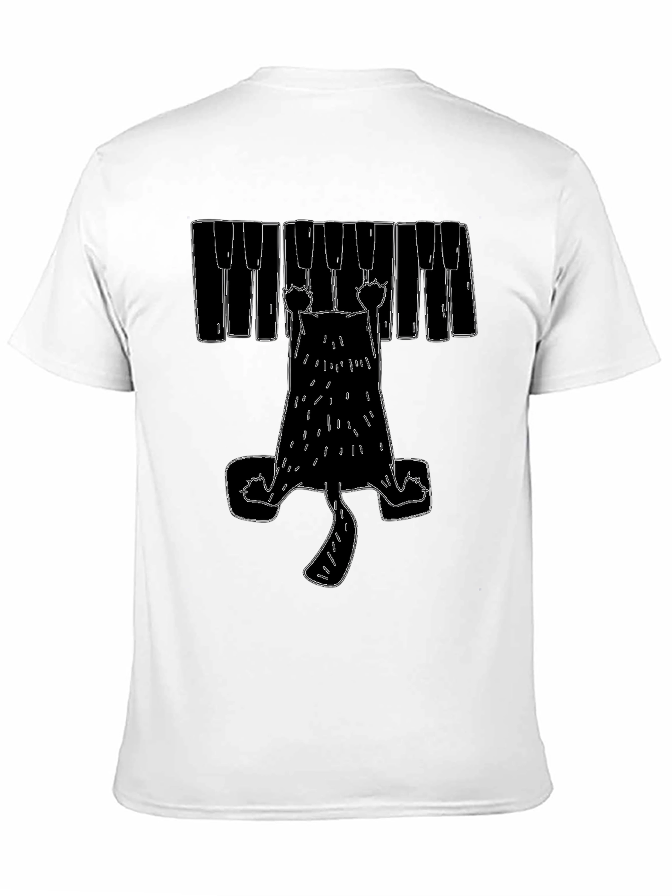 Piano Cat Graphic T-Shirt
