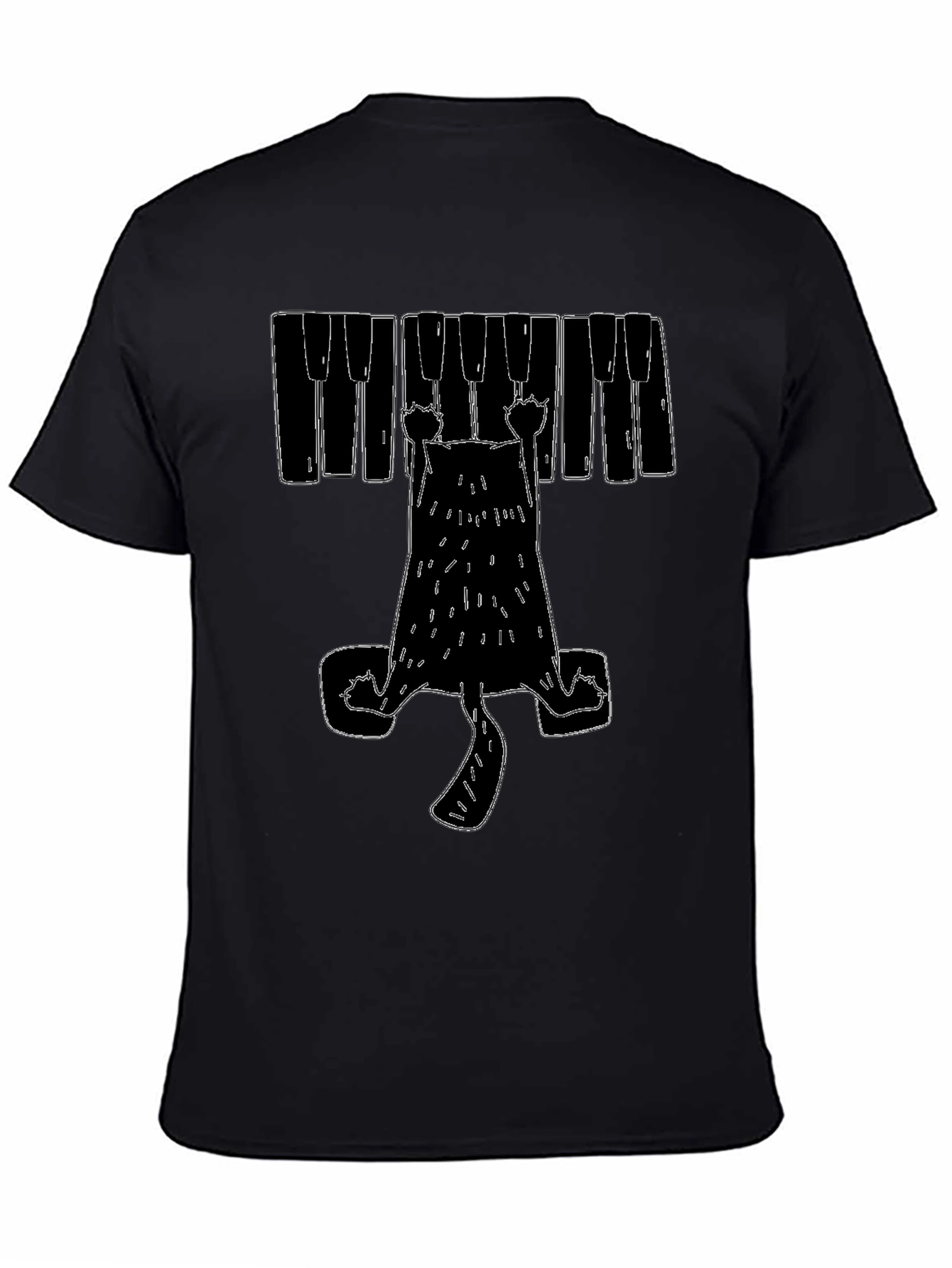 Piano Cat Graphic T-Shirt