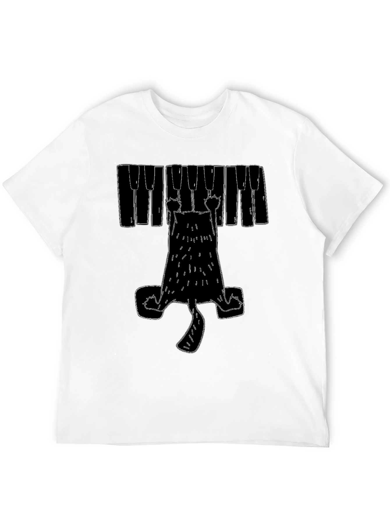 Piano Cat Graphic T-Shirt