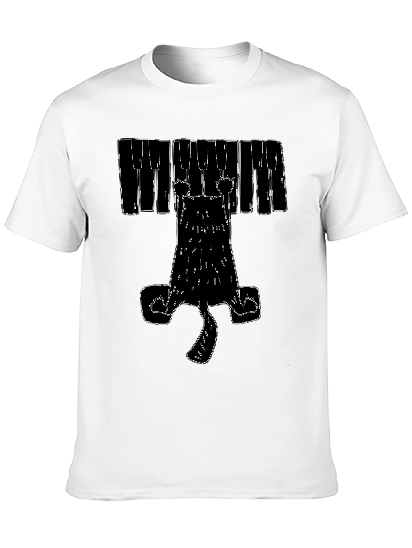 Piano Cat Graphic T-Shirt
