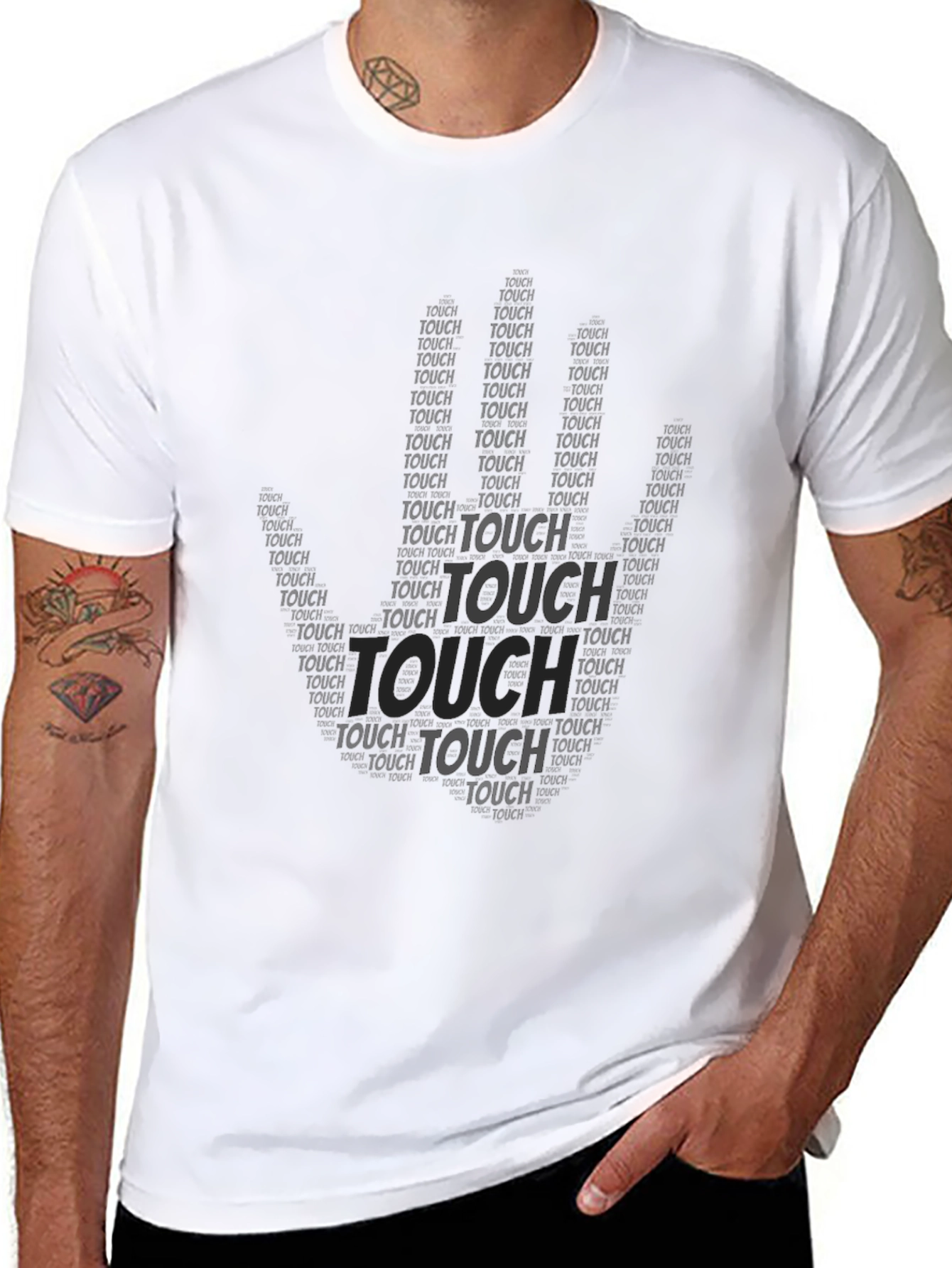 Black Touch Graphic Print T-Shirt