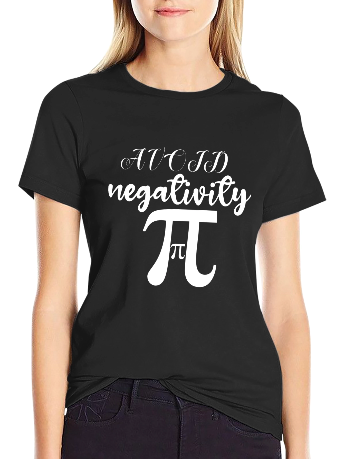 Avoid Negativity Funny Math Pi Symbol T-Shirt