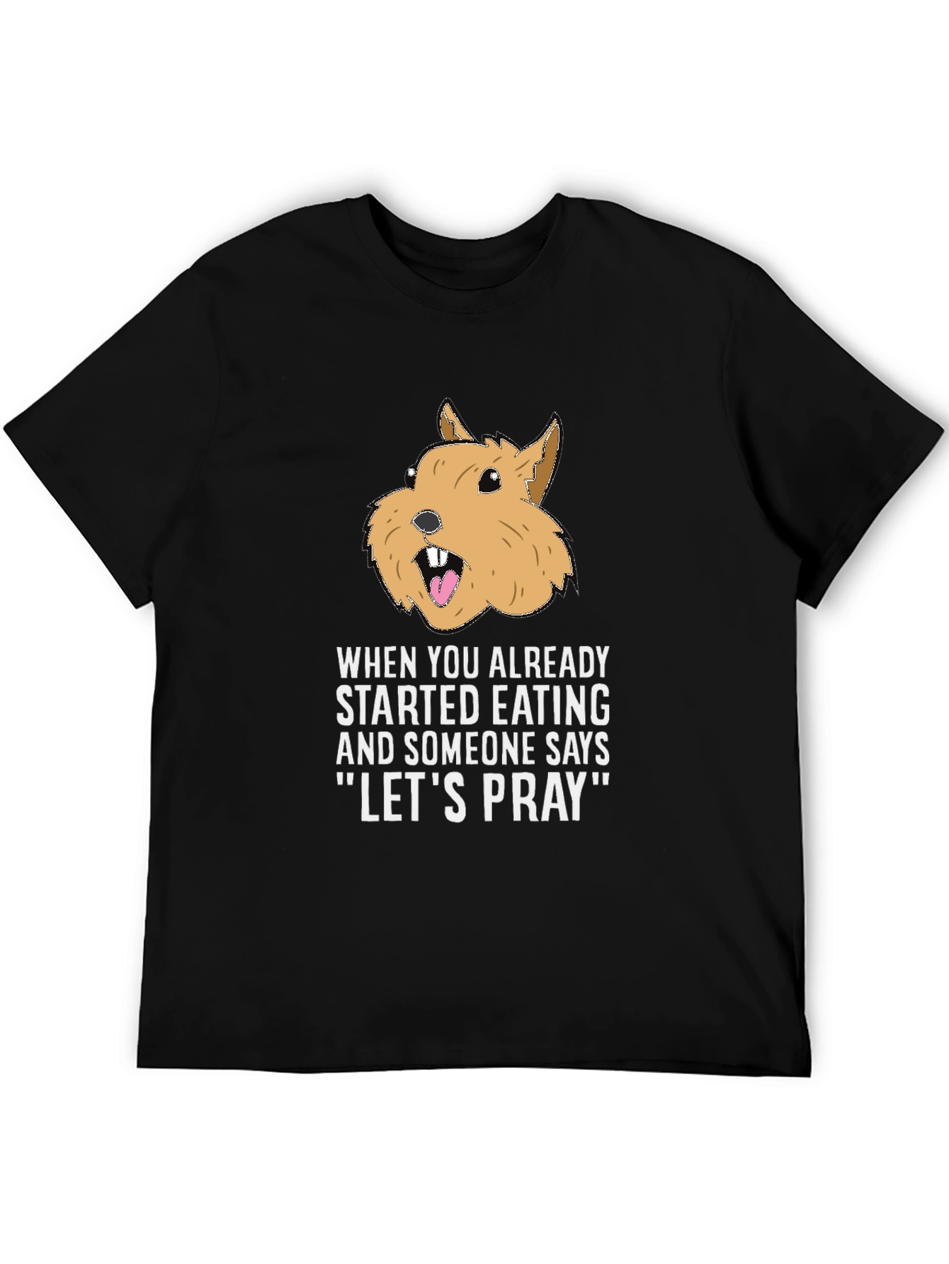 Funny Lets Pray Eating Graphic T-Shirt