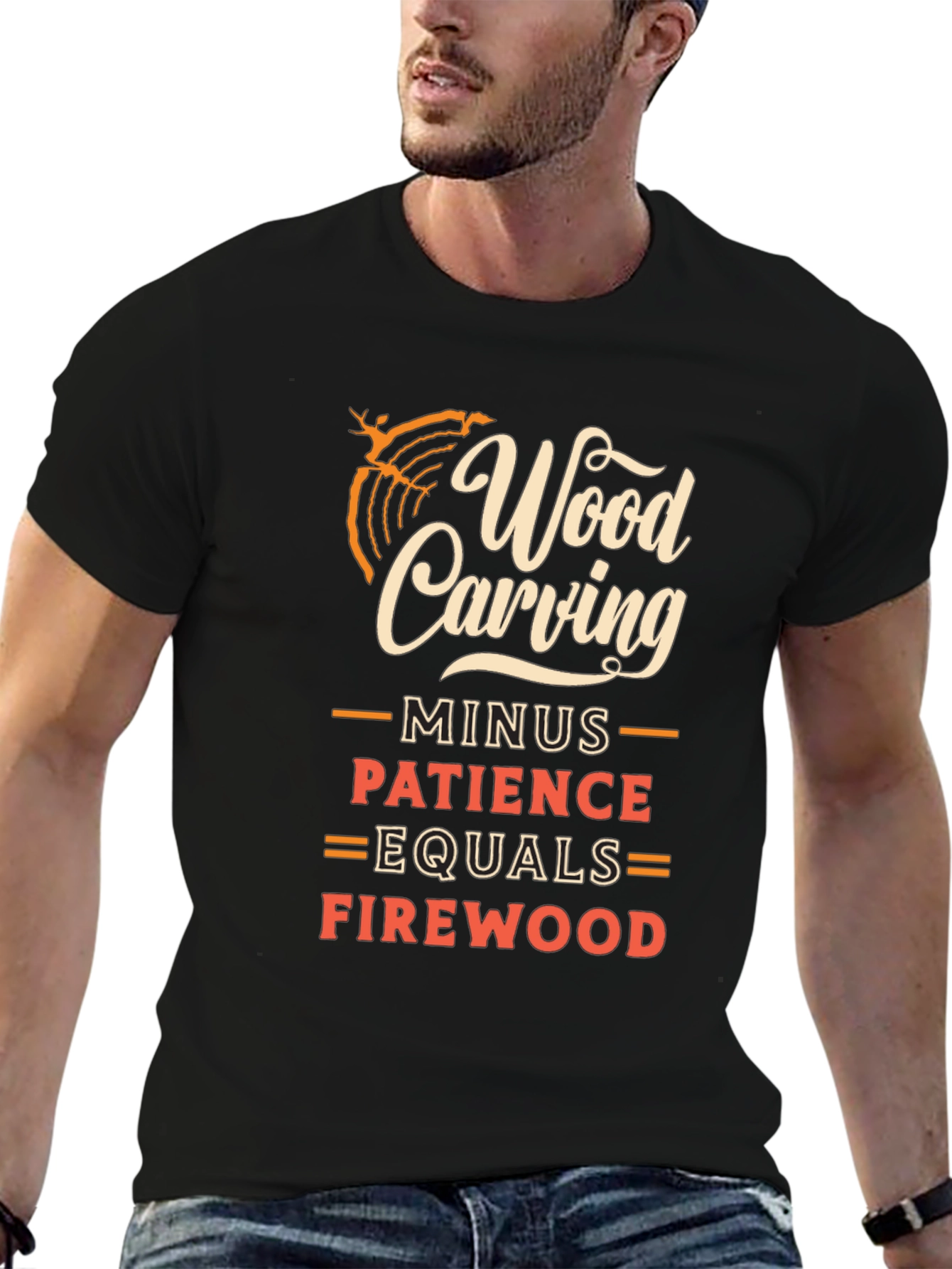 Wood Carving Patience Humor Graphic Tee