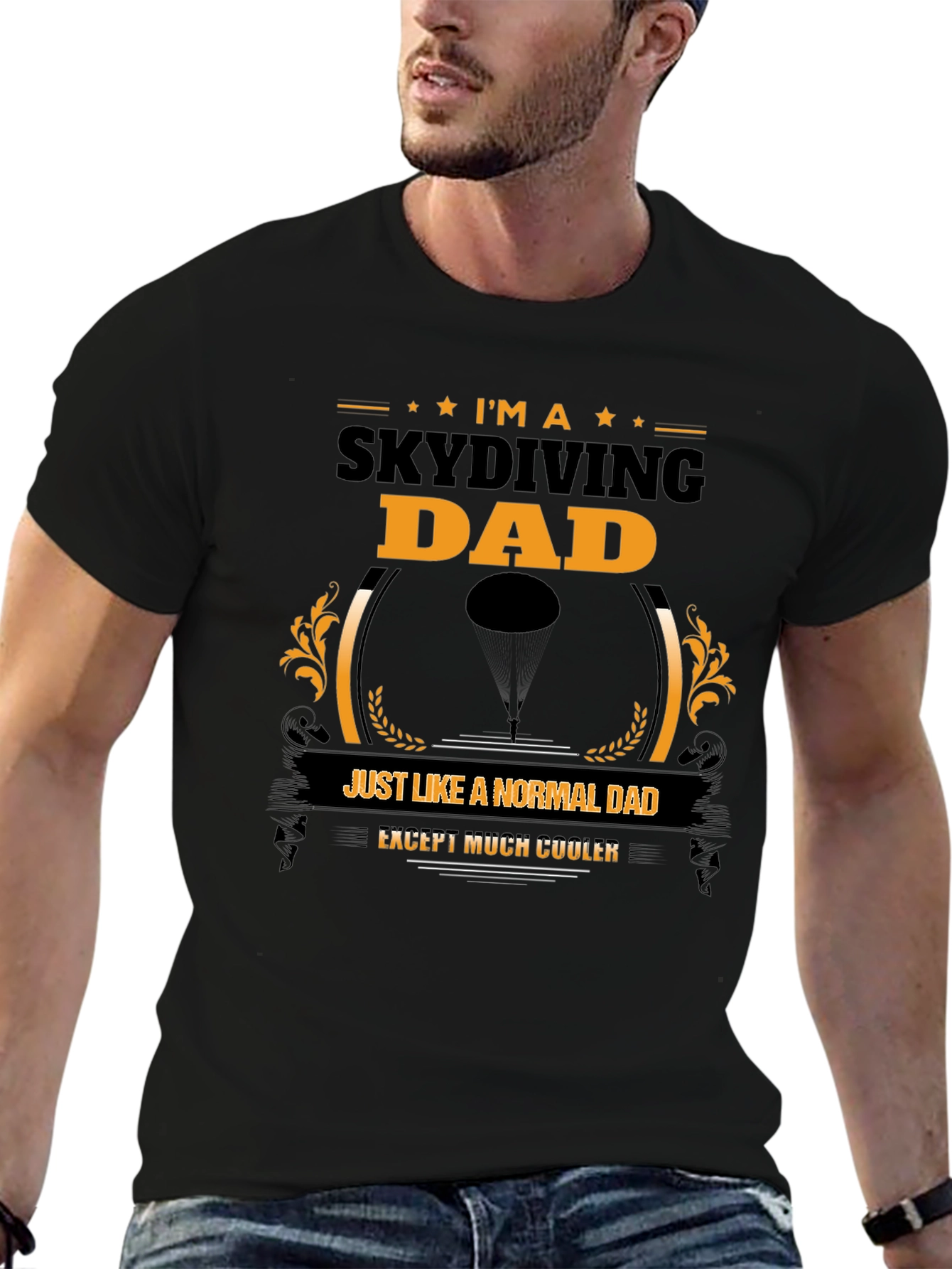 Skydiving Dad Graphic Tee - Cool Fathers Day Gift