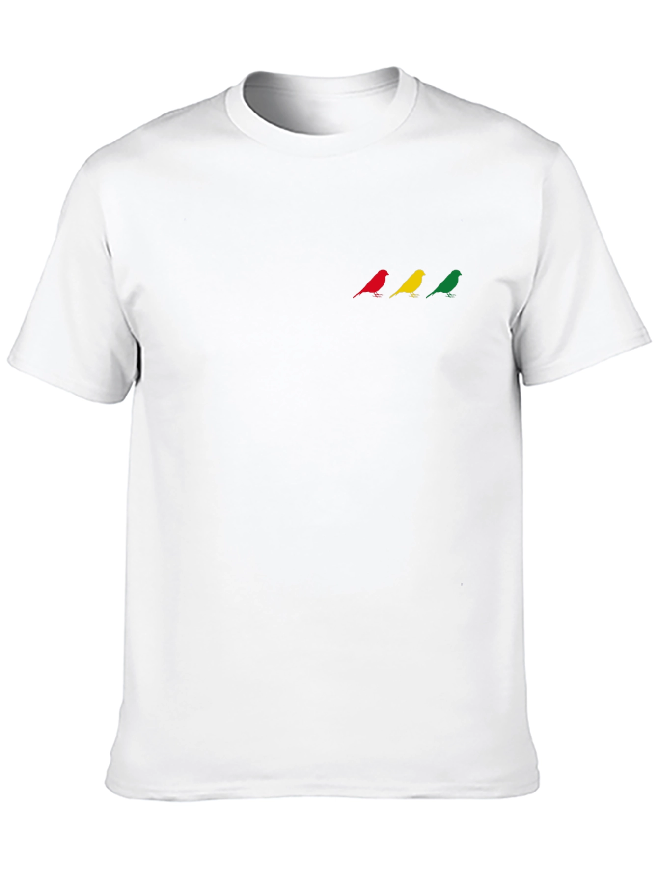 T-Shirt With Bird Graphic - Mens Crew Neck
